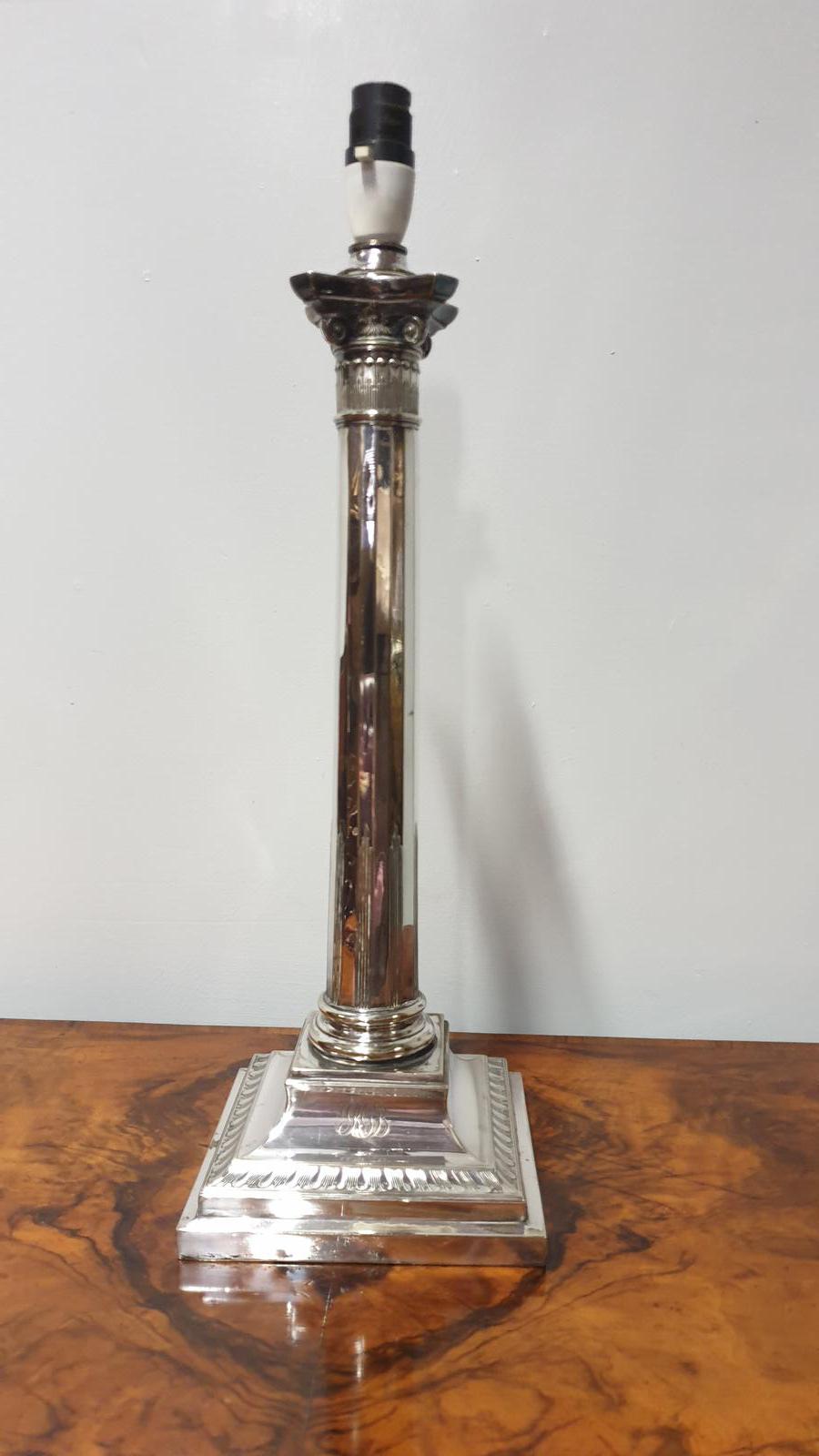 Edwardian Silver Plated Lamp (1 of 1)