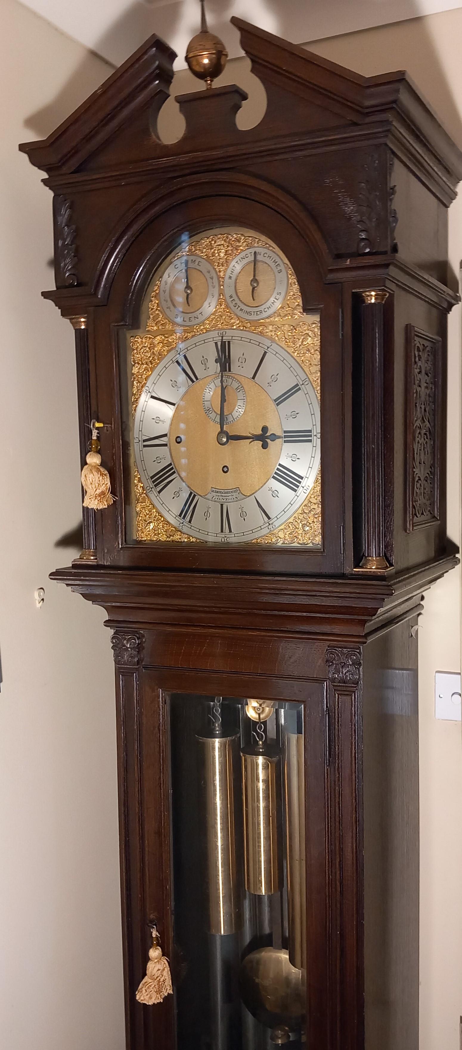 Musical 8 Tubes Mahogany Longcase Clock (1 of 6)