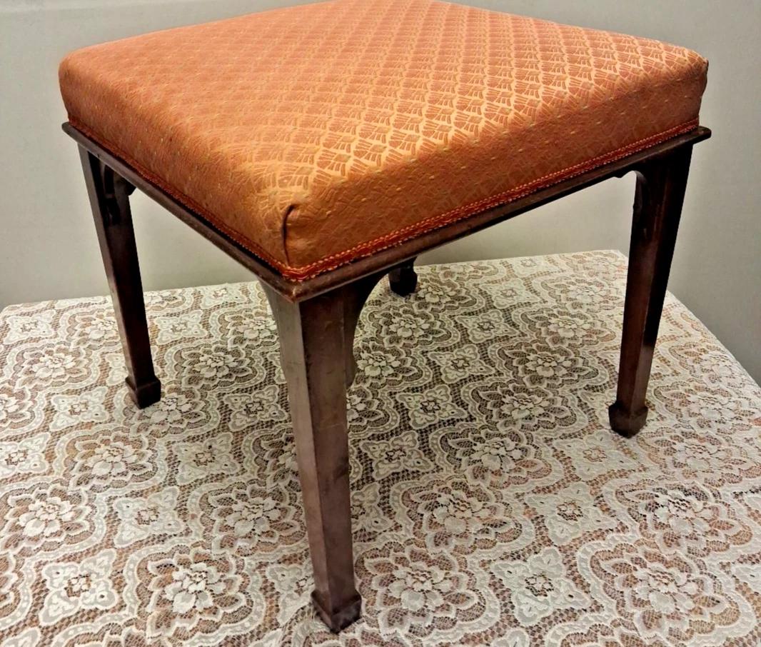 Antique Upholstered Stool (1 of 5)