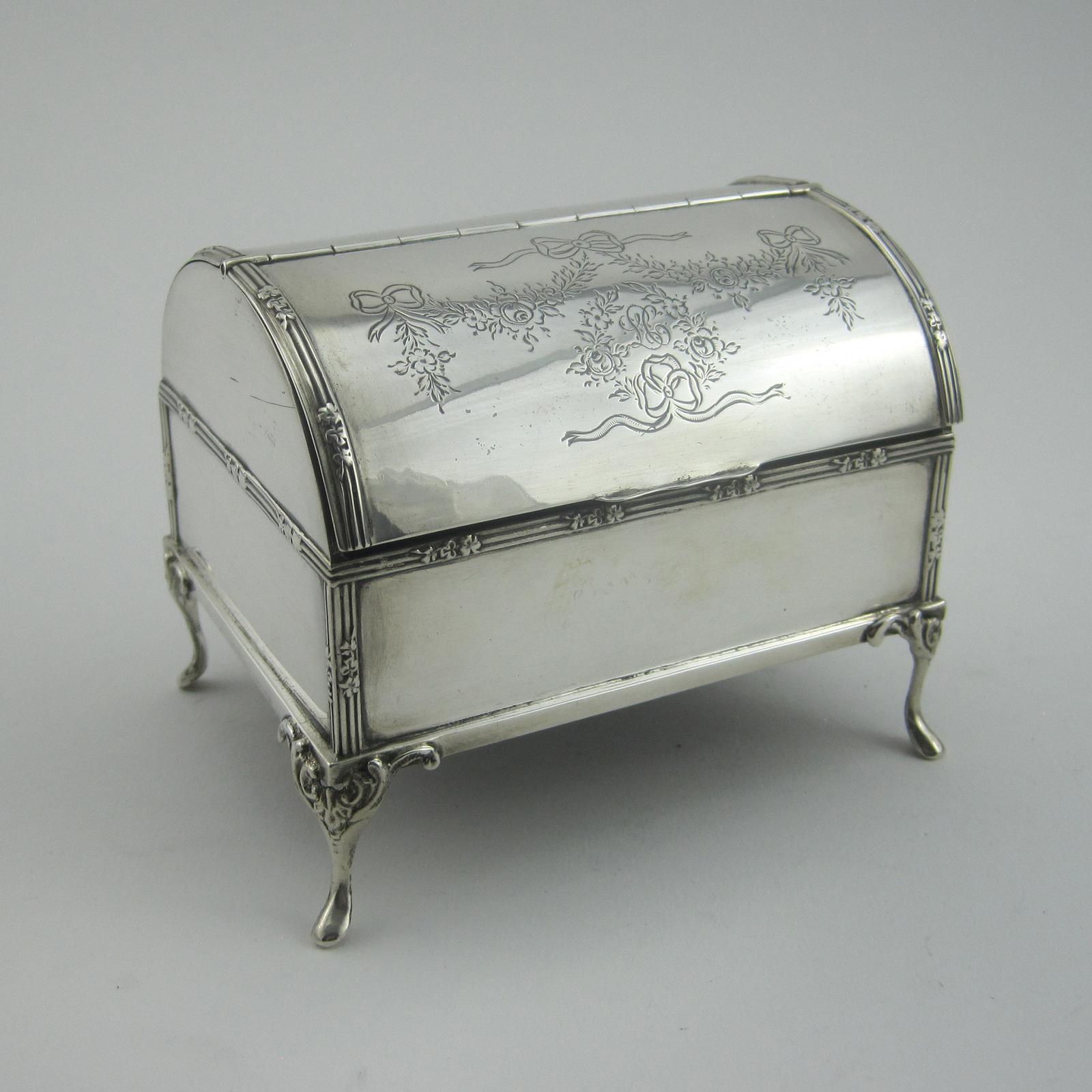Unusual Design Edwardian Rectangular Silver Jewellery Box (1 of 8) Unusual Design Edwardian Rectangular Silver Jewellery Box (1 of 8)