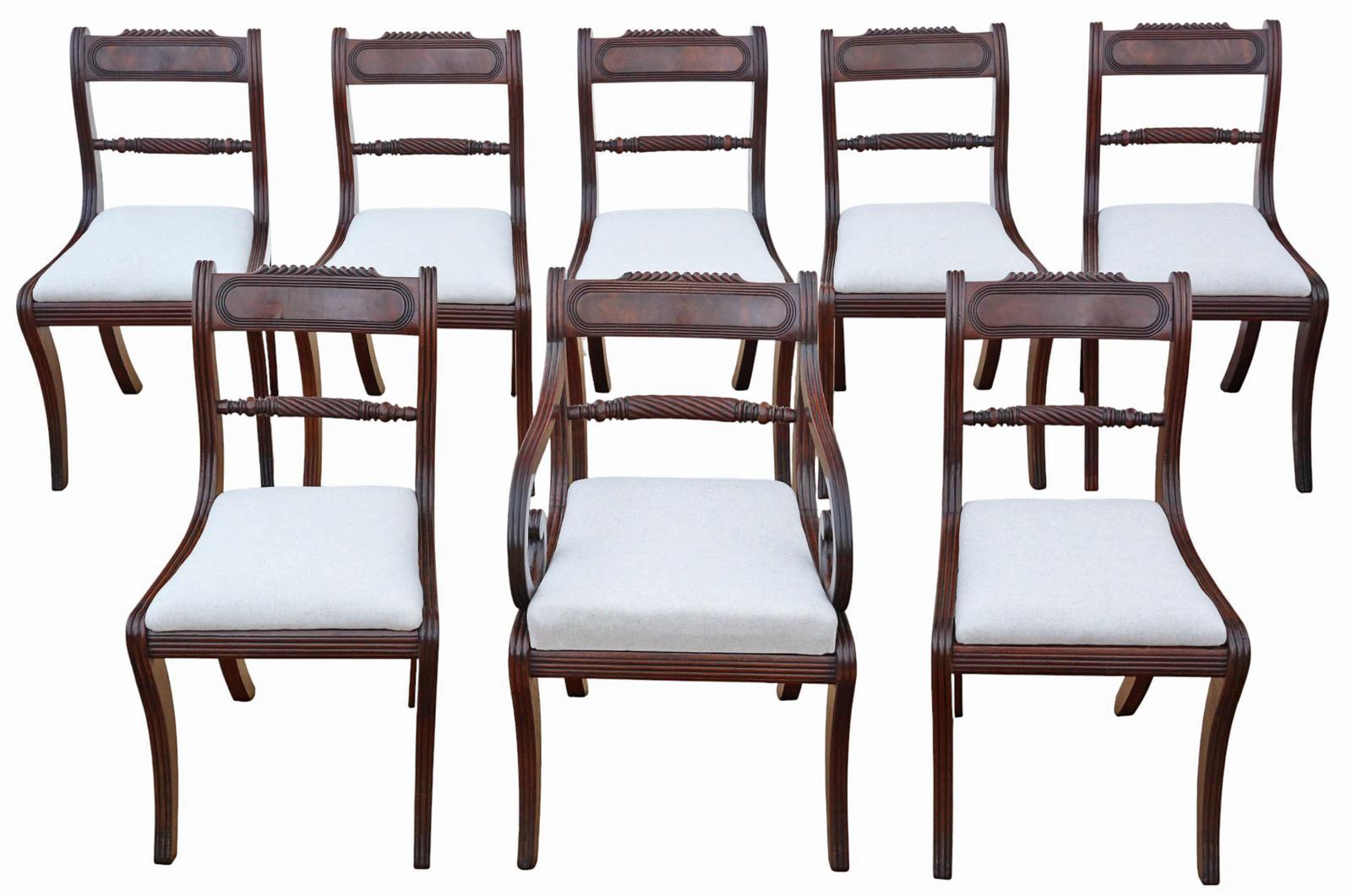 Antique Early 19th Century Georgian Mahogany Dining & Carver Chairs – Set of 8 (7 Plus 1) - Fine Quality (1 of 10) Antique Early 19th Century Georgian Mahogany Dining & Carver Chairs – Set of 8 (7 Plus 1) - Fine Quality (1 of 10)