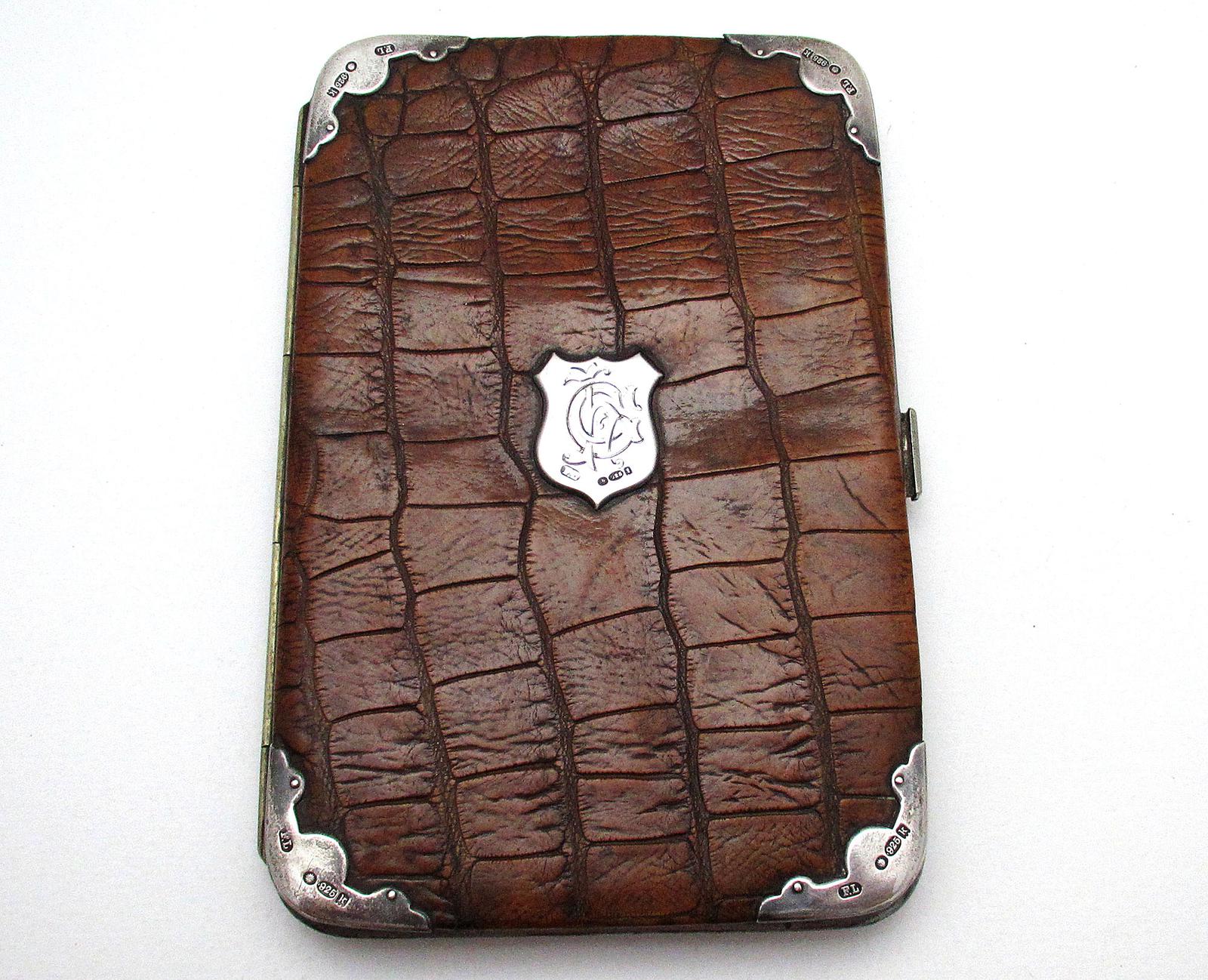 Superb Edwardian Solid Sterling Silver Mounted Crocodile Skin Leather Antique Wallet Purse Card Stamp Case 1905 (1 of 11) Superb Edwardian Solid Sterling Silver Mounted Crocodile Skin Leather Antique Wallet Purse Card Stamp Case 1905 (1 of 11)