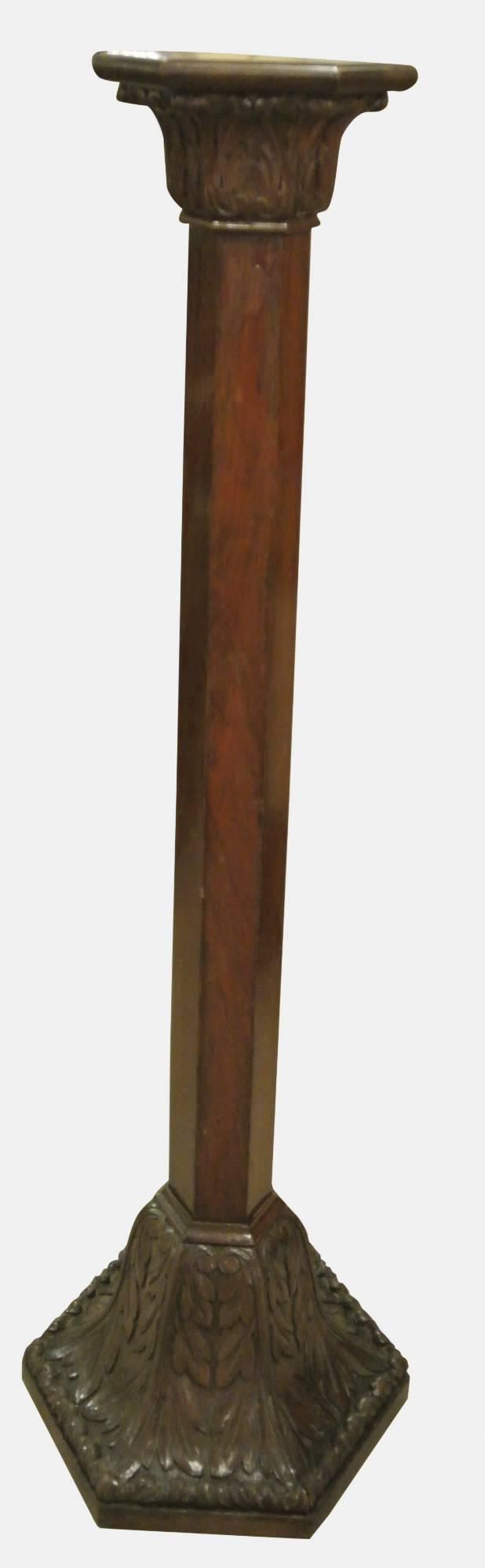 Hexagonal Walnut Torchere (1 of 1) Hexagonal Walnut Torchere (1 of 1)