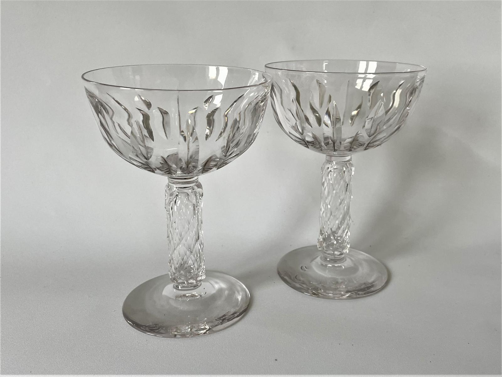 Gorgeous Pair of Victorian 'Bark Stem' Cut Glass Champagne Coupes (1 of 7) Gorgeous Pair of Victorian 'Bark Stem' Cut Glass Champagne Coupes (1 of 7)
