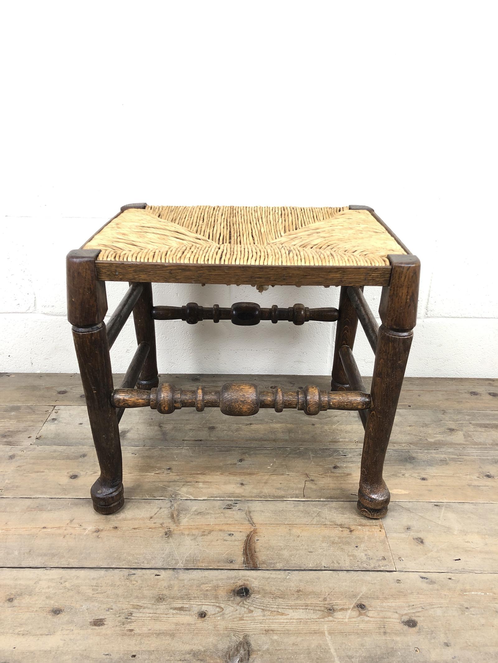 Early Edwardian Wooden Stool with Rush Seat (1 of 9) Early Edwardian Wooden Stool with Rush Seat (1 of 9)