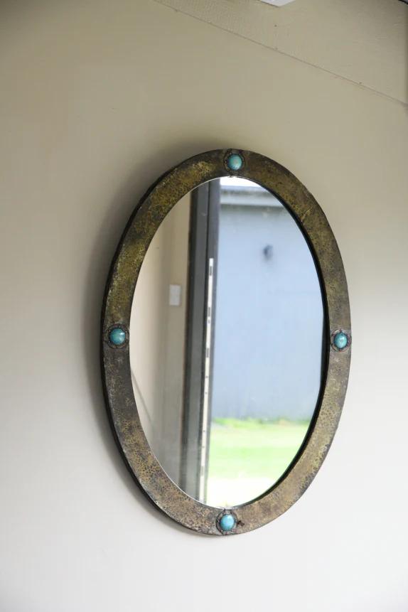Liberty Style Arts & Crafts Oval Wall Mirror (1 of 5)