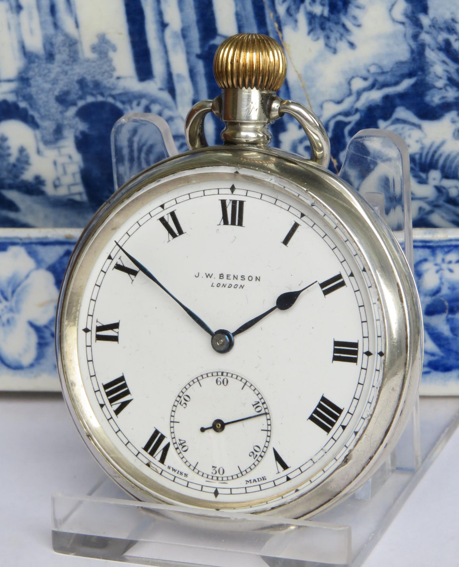 Pocket Watch: Antique Silver Cyma Pocket Watch for J W Benson (1 of 5) Pocket Watch: Antique Silver Cyma Pocket Watch for J W Benson (1 of 5)