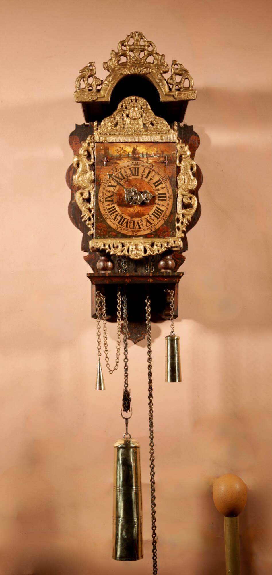 Small Dutch Frisian “stoelklok Schippertje” Wall Clock Circa 1940-60 (1 of 11) Small Dutch Frisian “stoelklok Schippertje” Wall Clock Circa 1940-60 (1 of 11)