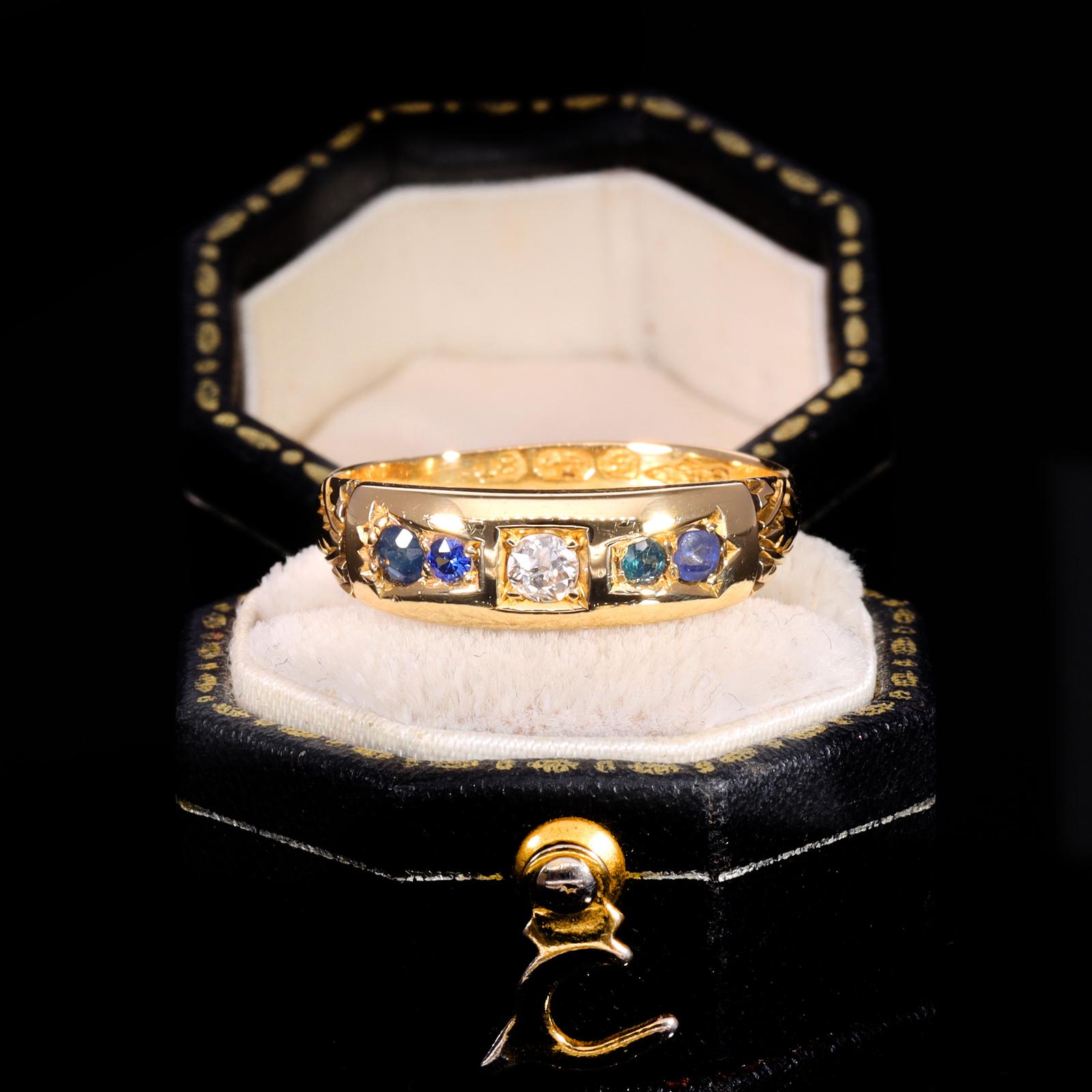The Antique Victorian 1892 Sapphire And Diamond Ring (1 of 8) The Antique Victorian 1892 Sapphire And Diamond Ring (1 of 8)