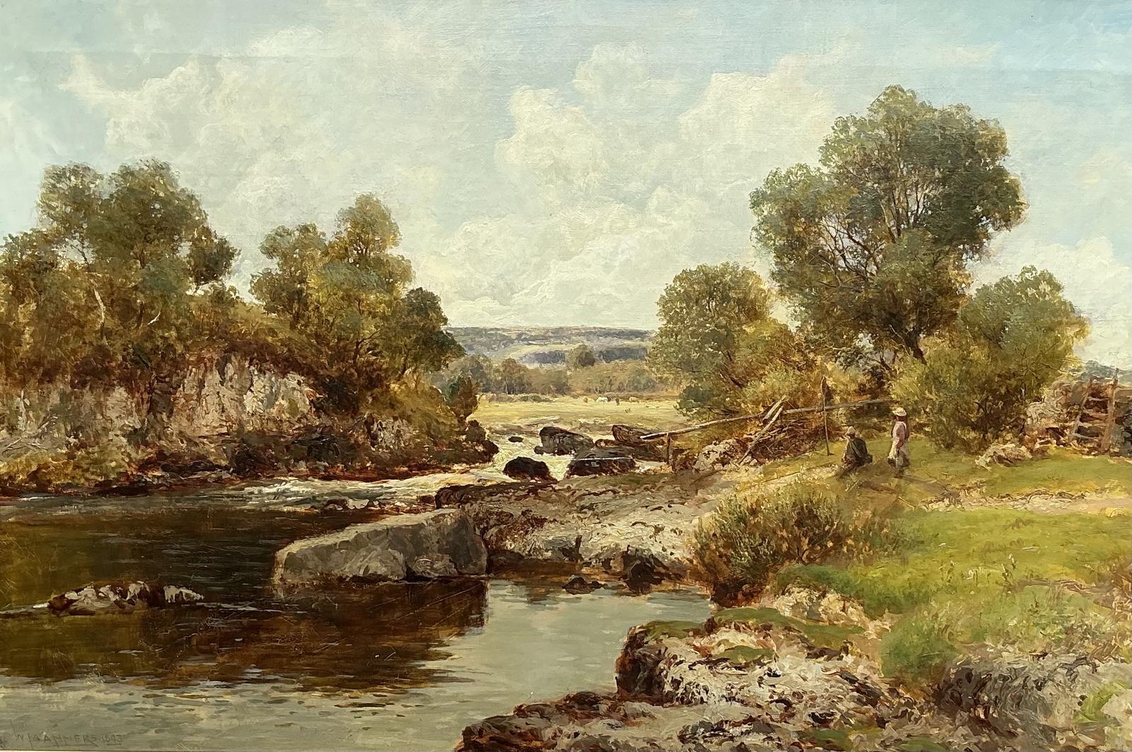 William Manners Oil Painting 'Children By A River, Crosshills, Upper Wharfedale' (1 of 5)