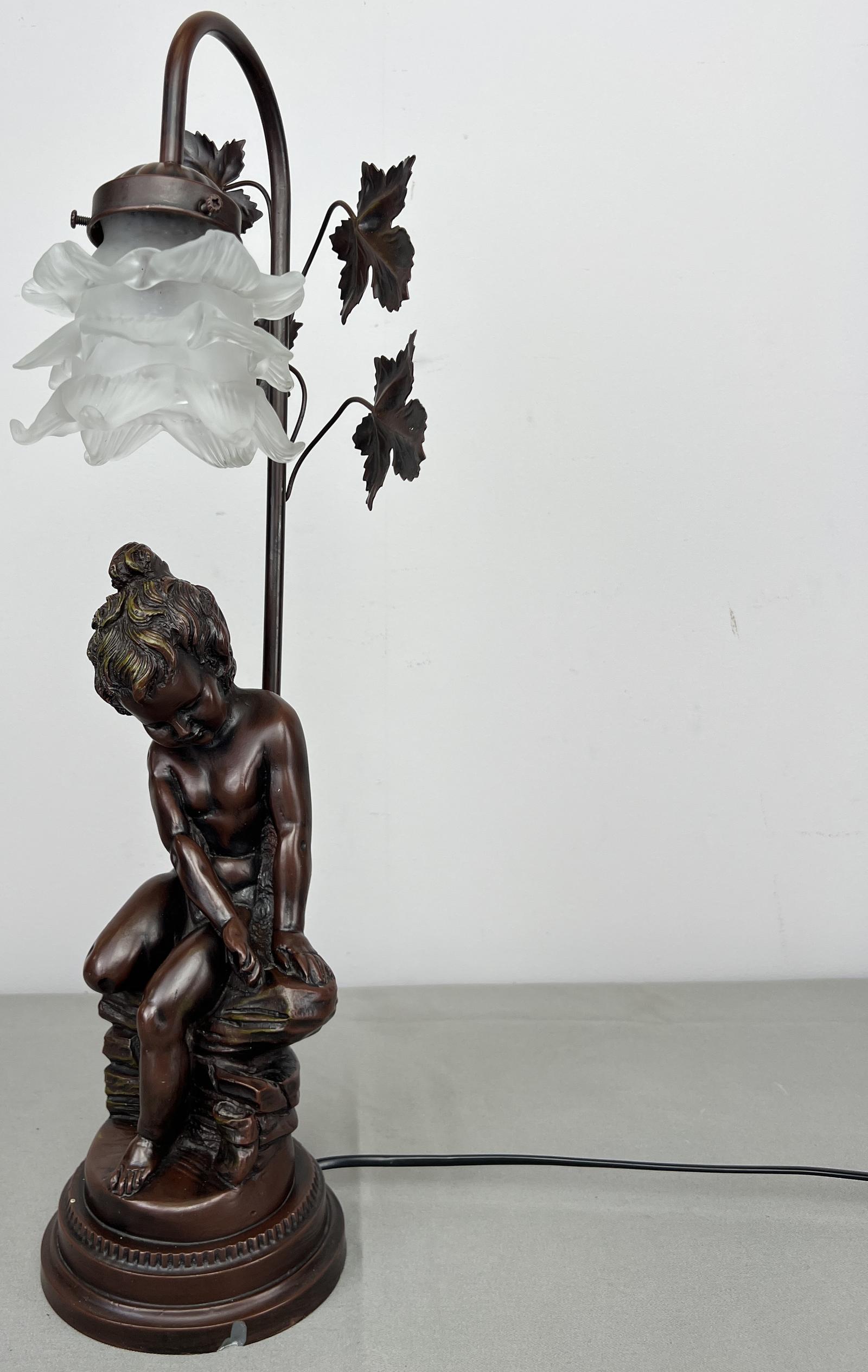 Lamp Vintage French Figural Composite Decorative Table Light (1 of 9) Lamp Vintage French Figural Composite Decorative Table Light (1 of 9)