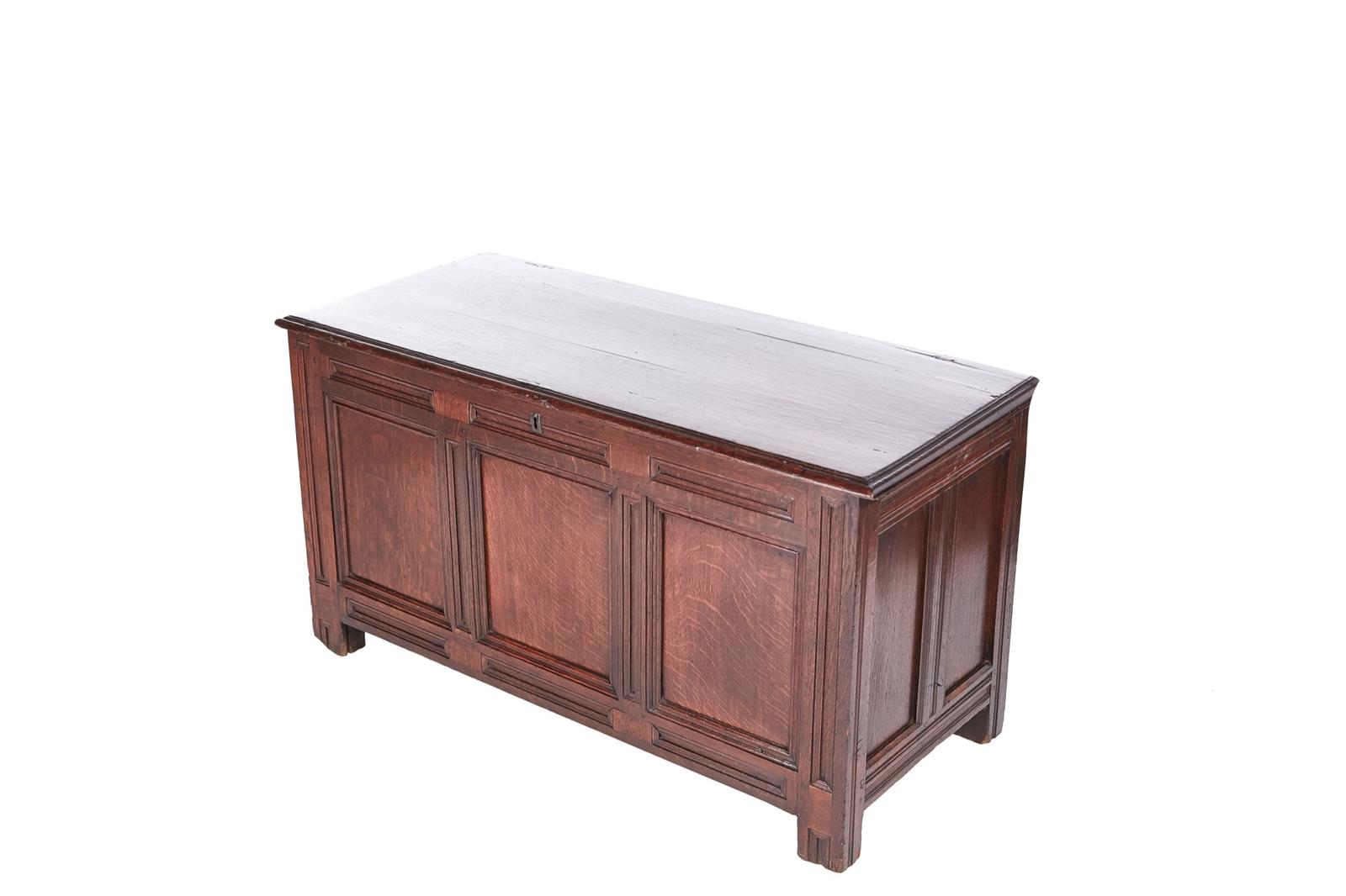 17th Century Antique Panelled Oak Coffer (1 of 9) 17th Century Antique Panelled Oak Coffer (1 of 9)