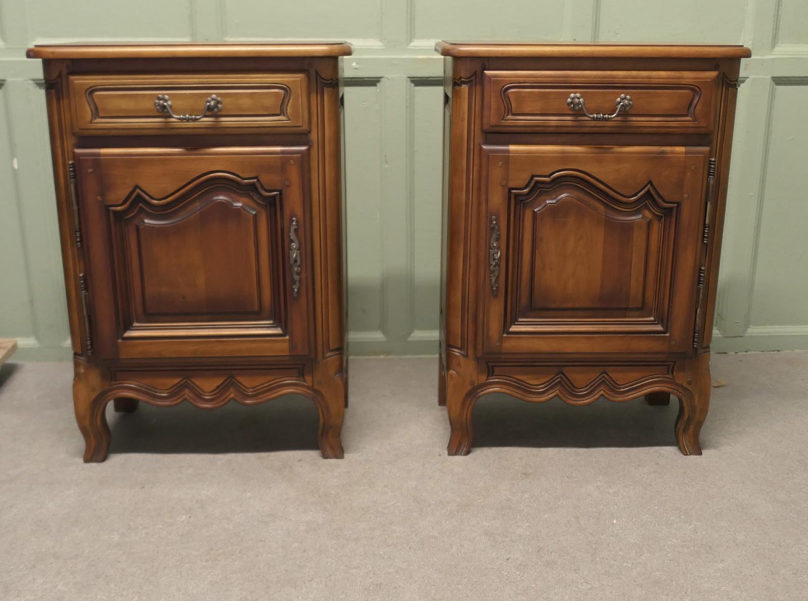 Pair of French Cherrywood Side Cabinets or Bedside Cupboards (1 of 6) Pair of French Cherrywood Side Cabinets or Bedside Cupboards (1 of 6)