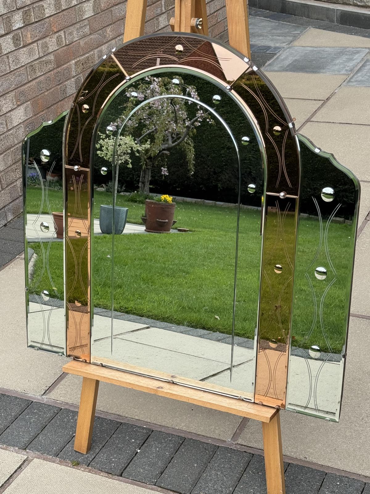 Original Art Deco Overmantel Mirror (1 of 5)