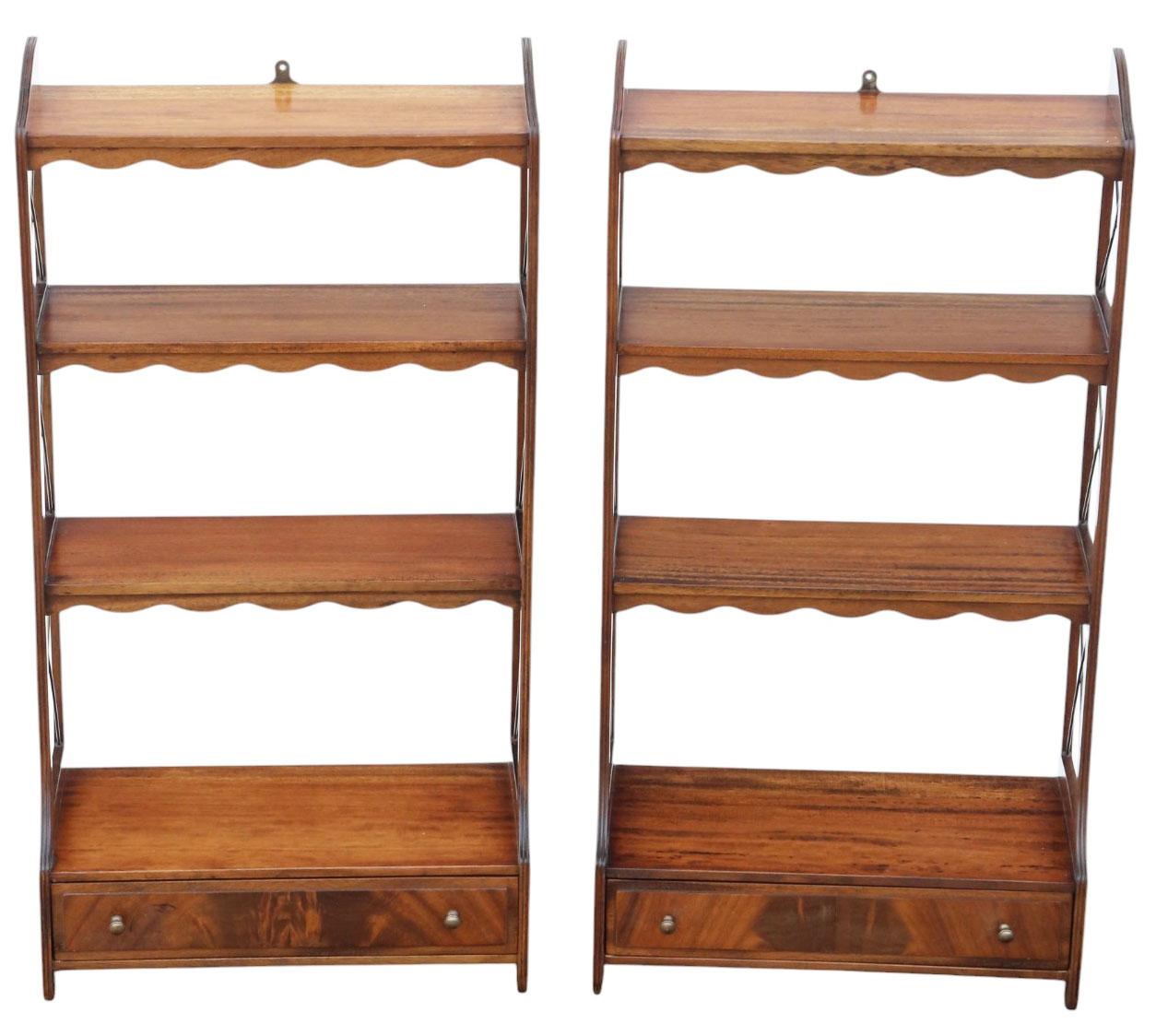 Quality Pair of Vintage Mahogany Bookcases / Display Shelves Floor or Wall Mounting (1 of 10) Quality Pair of Vintage Mahogany Bookcases / Display Shelves Floor or Wall Mounting (1 of 10)
