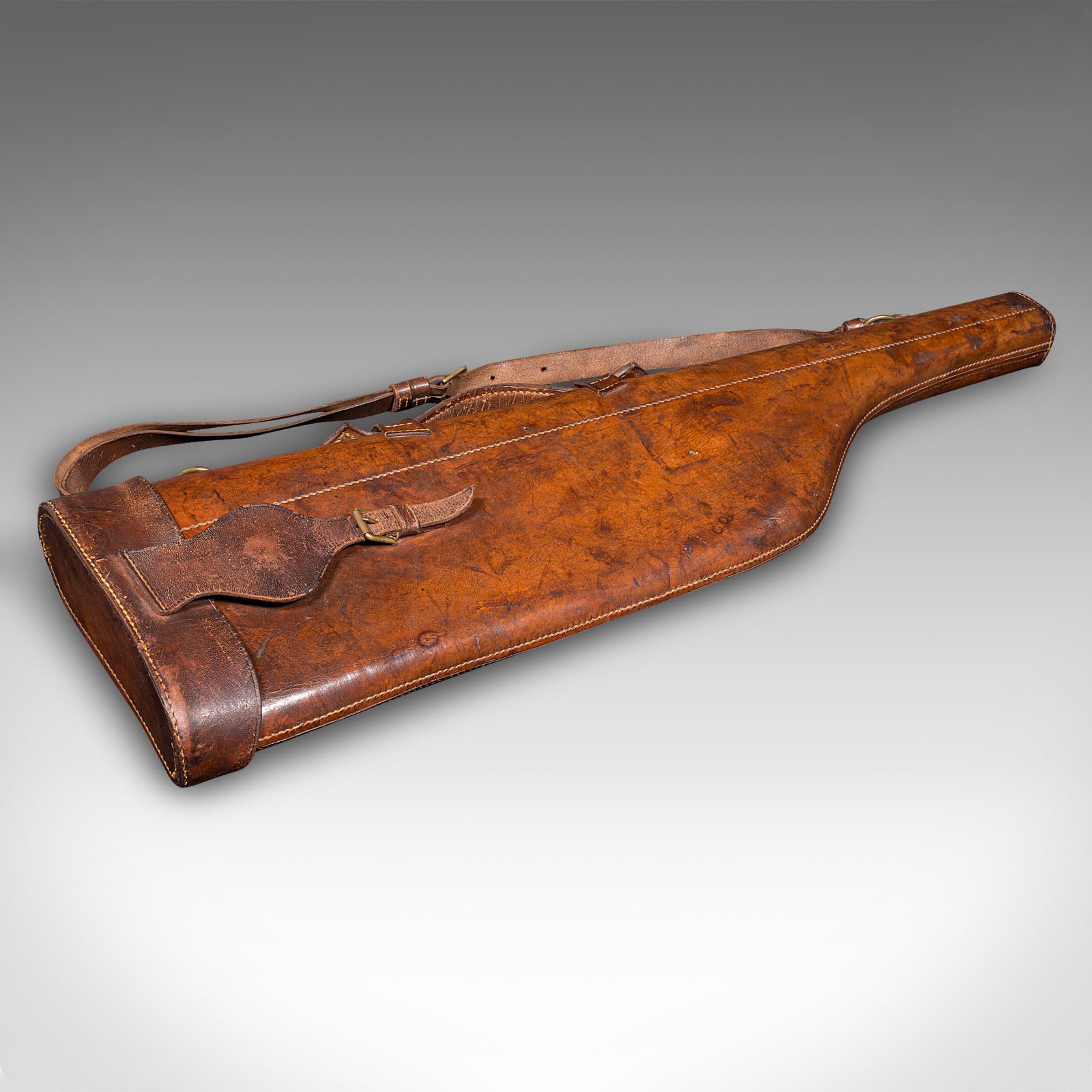 Antique Gun Slip Case, English, Leather, Leg of Mutton Rifle Sleeve c.1900 (1 of 9)