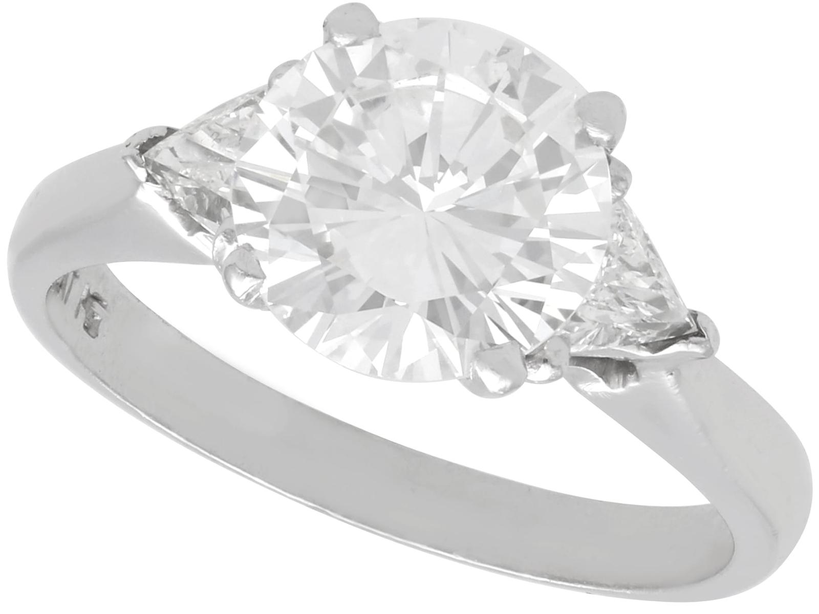 Vintage 2.74ct Diamond & Platinum Solitaire Ring c.1950 (1 of 13)