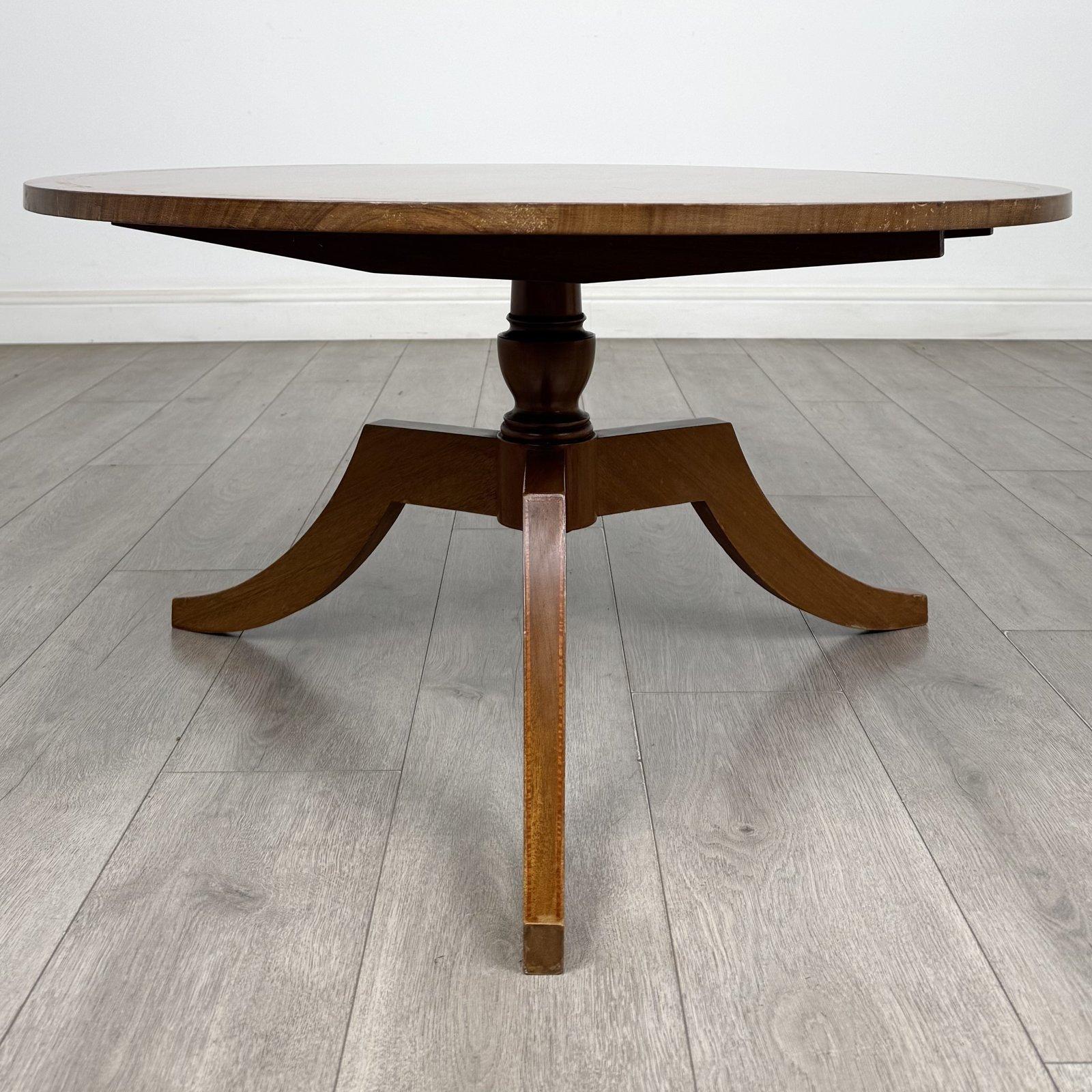 Vintage Large Mahogany Round Coffee Table | Regency Style Inlaid Top | AF-6847 (1 of 6) Vintage Large Mahogany Round Coffee Table | Regency Style Inlaid Top | AF-6847 (1 of 6)