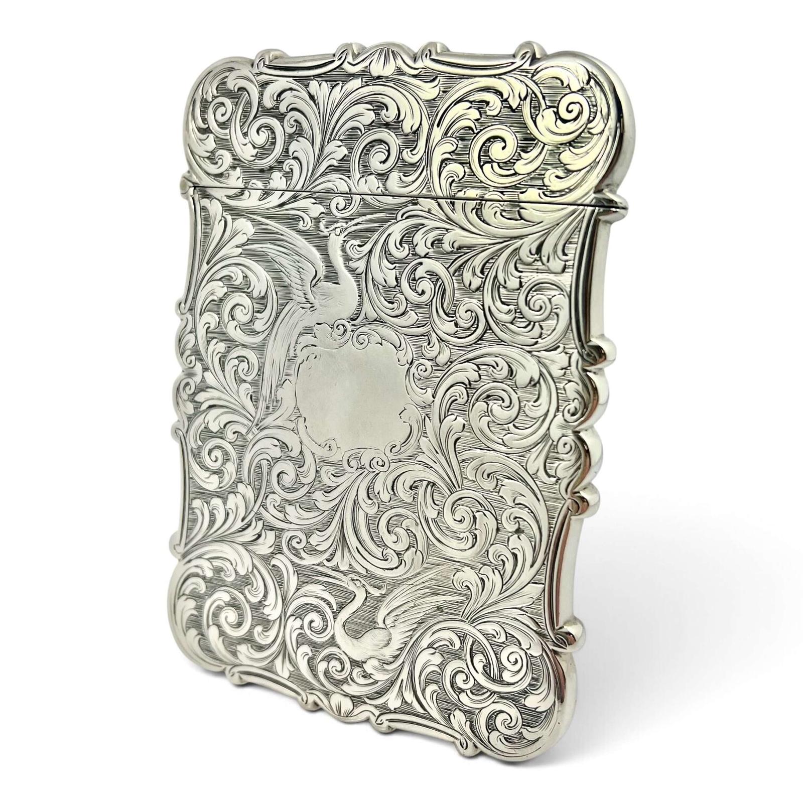 Victorian antique silver castle top engraved card case. Nathaniel Mills 1843 (1 of 8) Victorian antique silver castle top engraved card case. Nathaniel Mills 1843 (1 of 8)