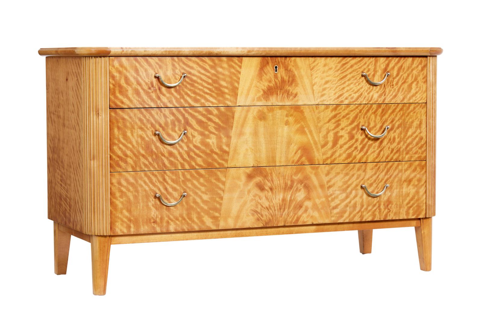 20th Century Art Deco Scandinavian Birch Chest of Drawers (1 of 8)