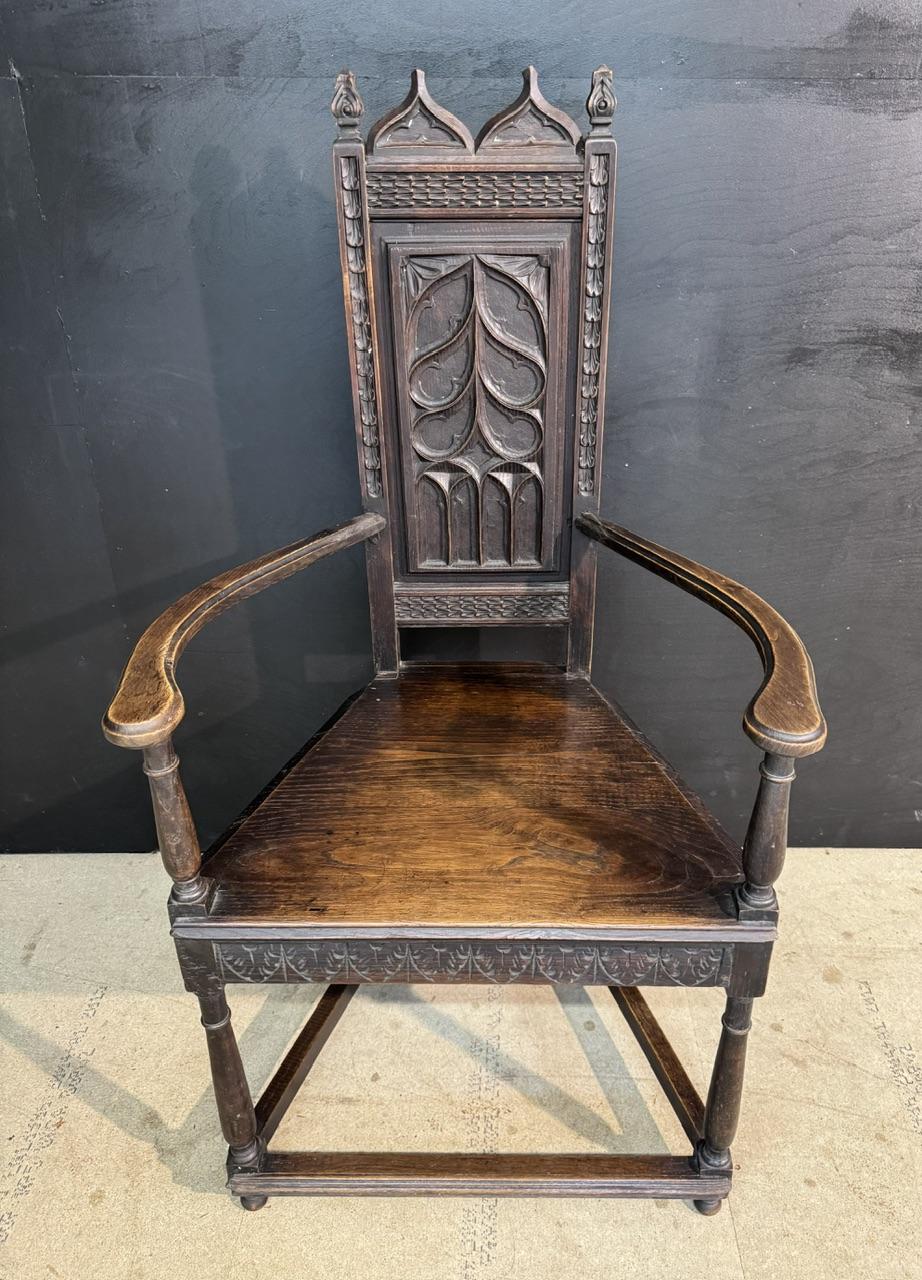 Carved Oak Wainscot Armchair (1 of 8) Carved Oak Wainscot Armchair (1 of 8)