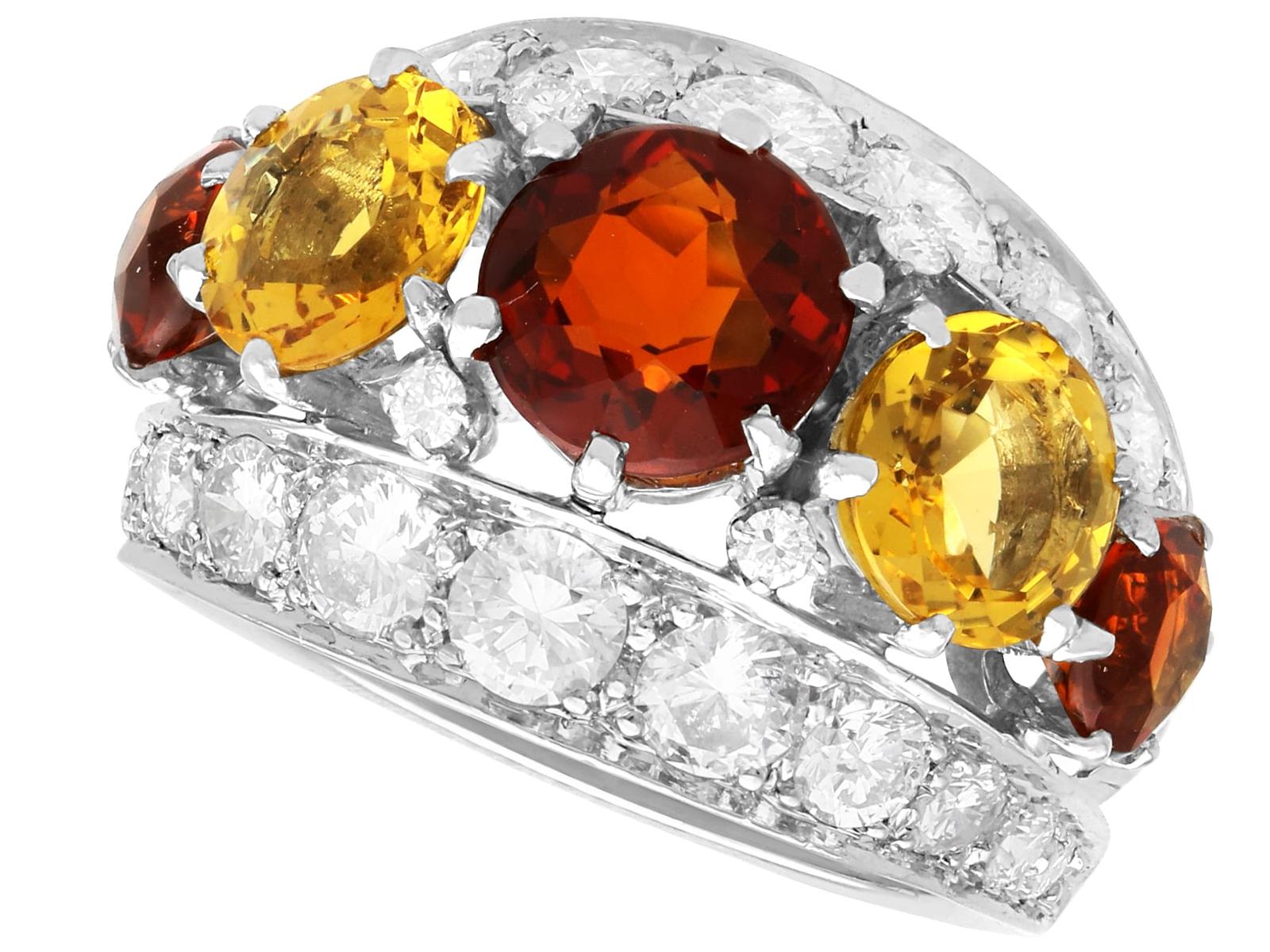 1950s 2.71ct Citrine & 2.10ct Diamond Platinum Dress Ring (1 of 12)