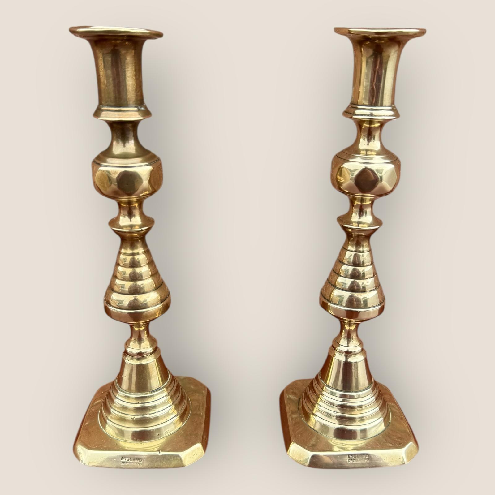 Antique Victorian Brass Pair Of Candlesticks | Circa 1890 (1 of 13)