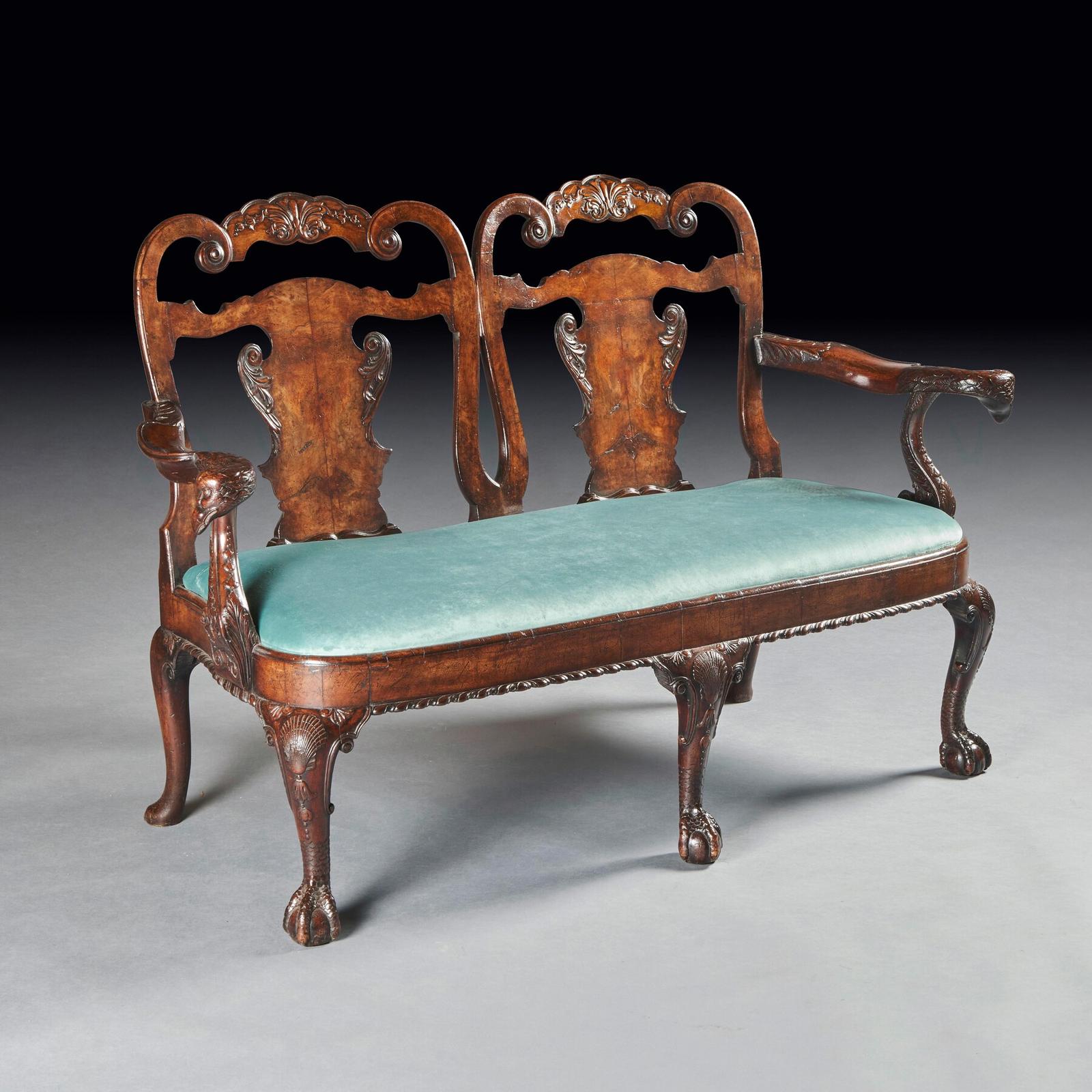 Late 19th Century Walnut Twin Chair Back Sofa After a George II Design (1 of 7)