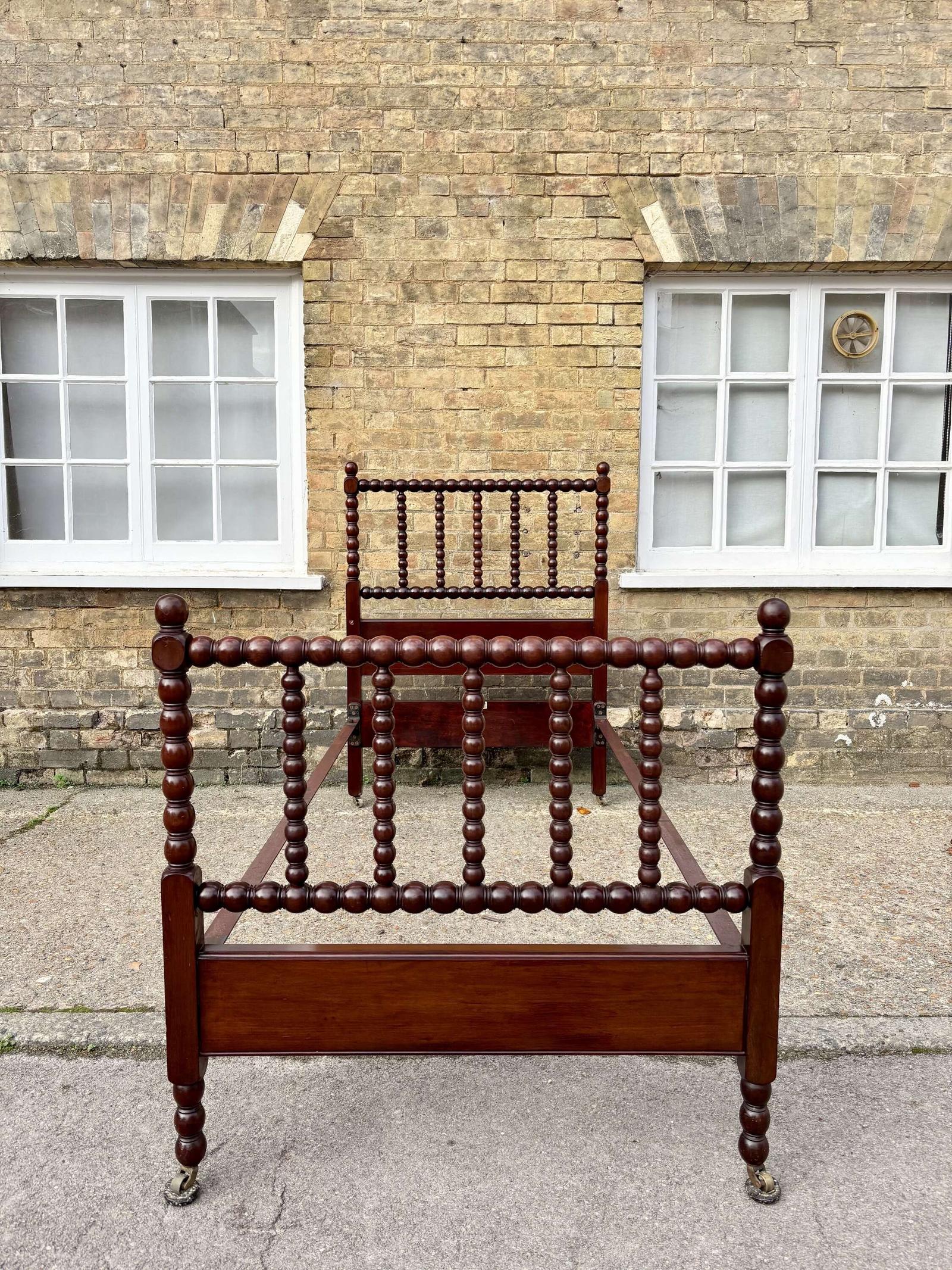 Early Heals Antique Bobbin Turned Single Bed (1 of 11)