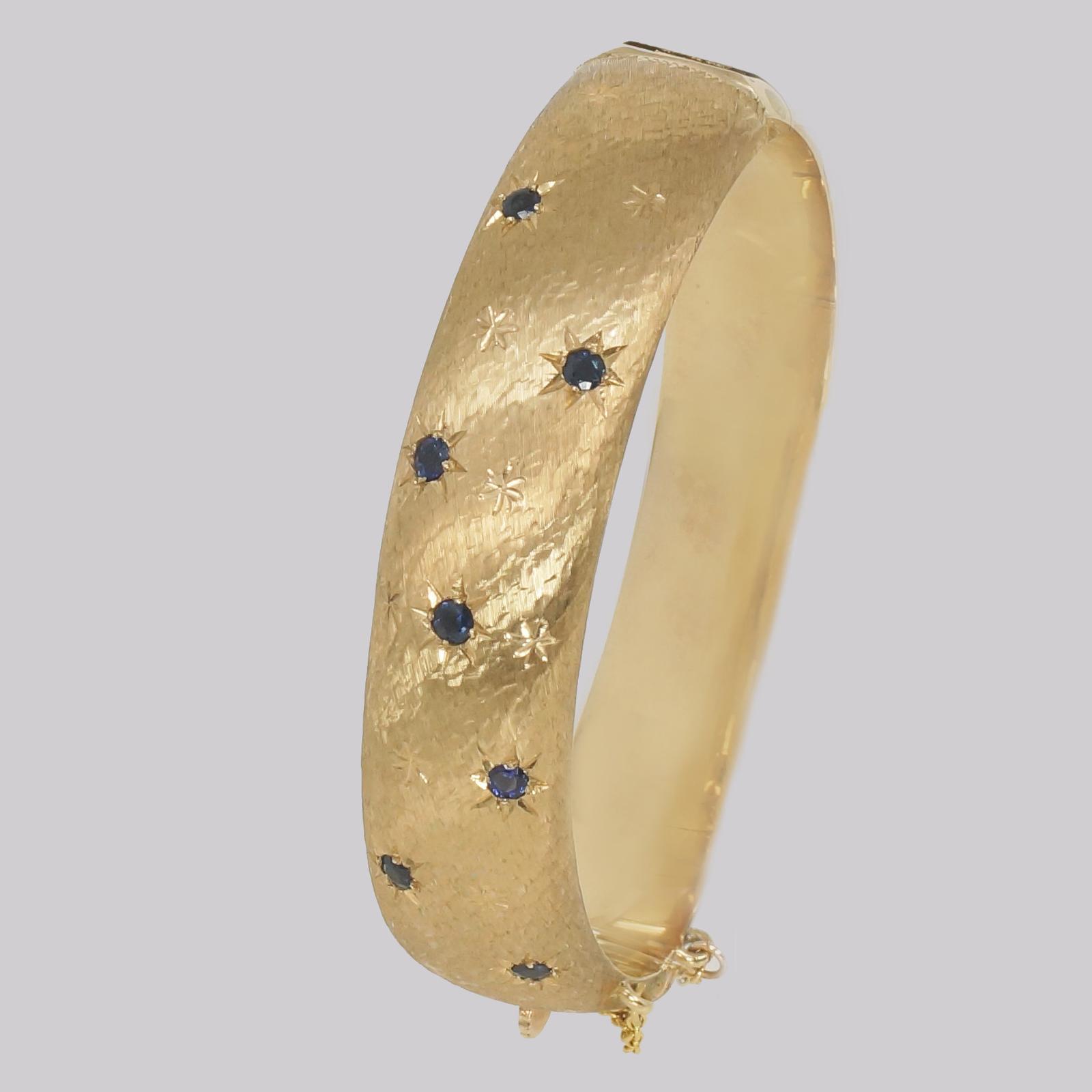 Sapphire Bangle by Cropp & Farr Hallmarked 9ct Gold 1967 Wide Heavy 27gm Vintage Bangle (1 of 10) Sapphire Bangle by Cropp & Farr Hallmarked 9ct Gold 1967 Wide Heavy 27gm Vintage Bangle (1 of 10)