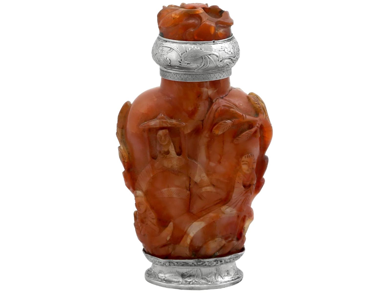 Antique Hardstone & Silver Scent Bottle c.1840 (1 of 19)