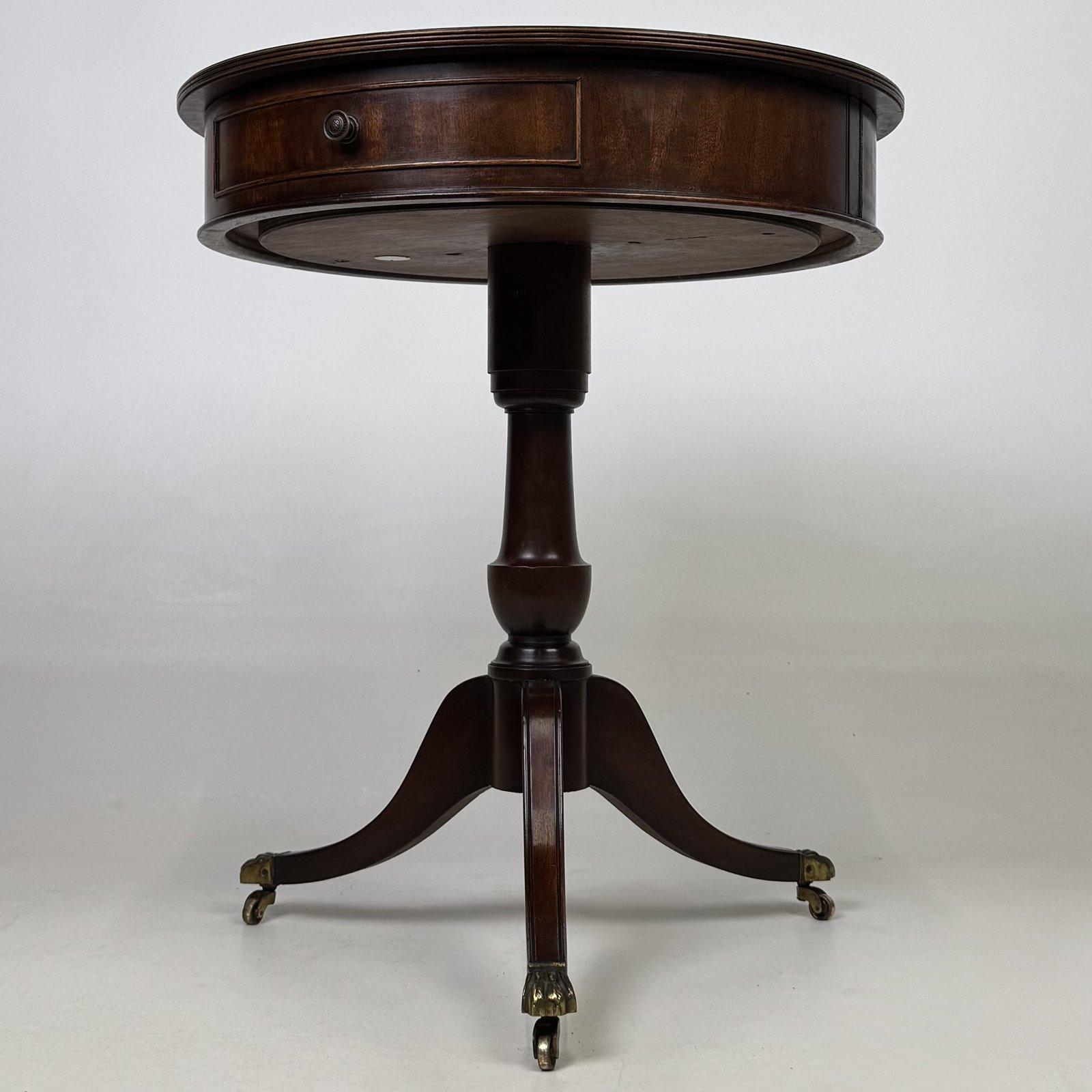 Antique Small Edwardian Mahogany Drum Table | Tripod Base on Castors | AF-6613 (1 of 11) Antique Small Edwardian Mahogany Drum Table | Tripod Base on Castors | AF-6613 (1 of 11)
