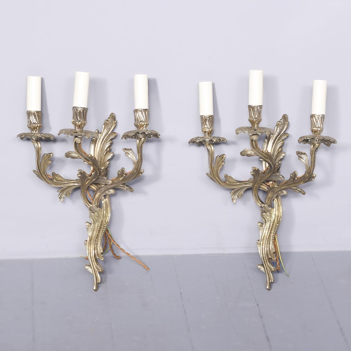 Pair of 3 Arm Wall Sconces (1 of 6)