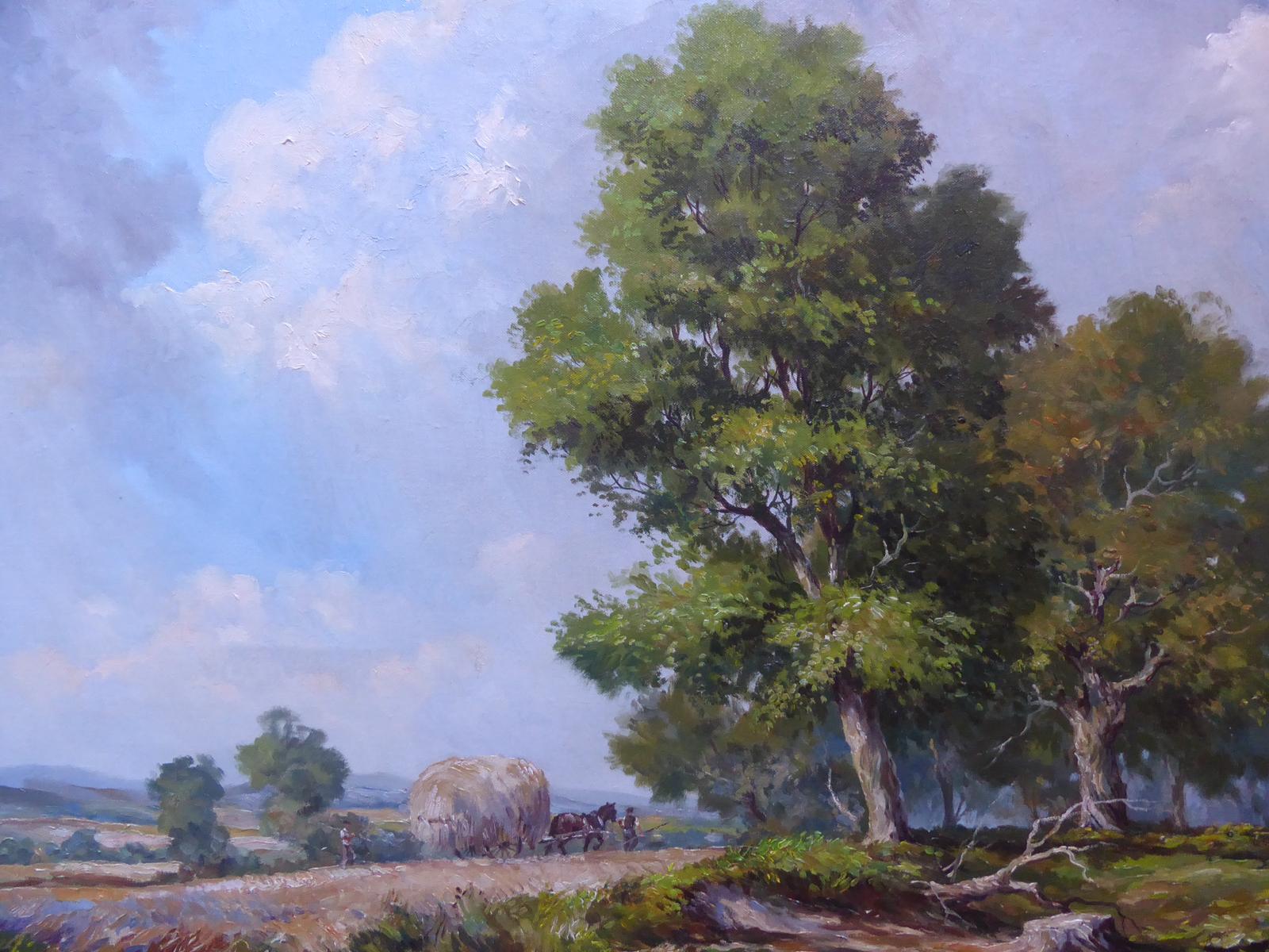 Oil on Canvas Bringing the Harvest Home Listed Artist Richard Tearoe (1 of 14)