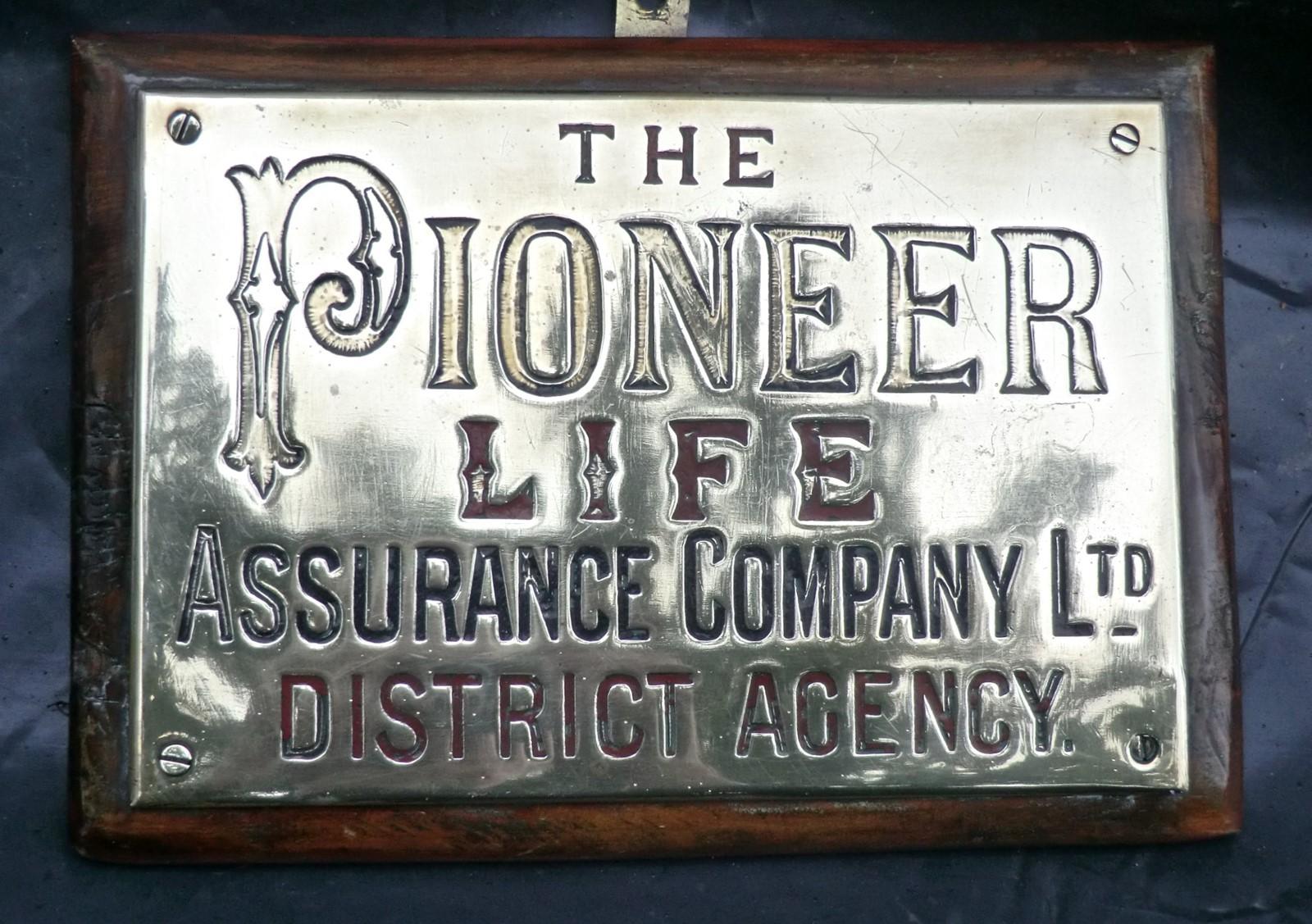 Victorian Engraved Brass Insurance Plaque (1 of 3)