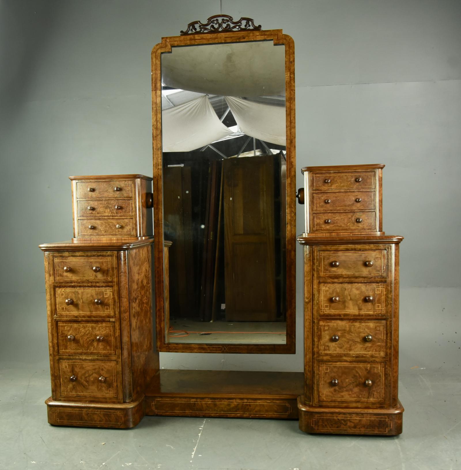 Victorian Burr Walnut Dressing Table (1 of 8) Victorian Burr Walnut Dressing Table (1 of 8)