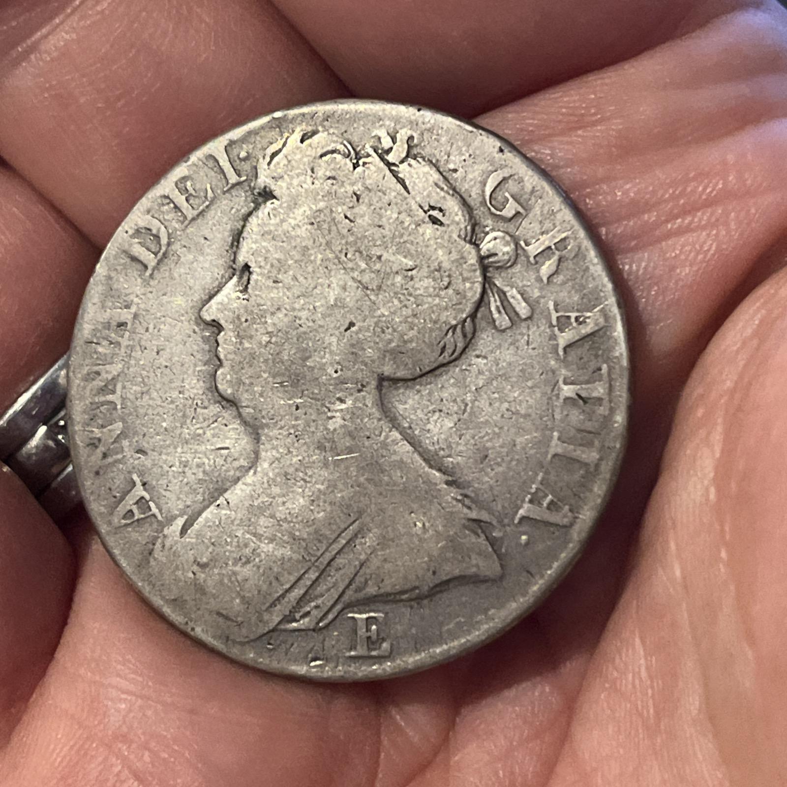 Queen Anne - Silver 1708 E Crown - Regnal Year: SEPTIMO (1 of 13)