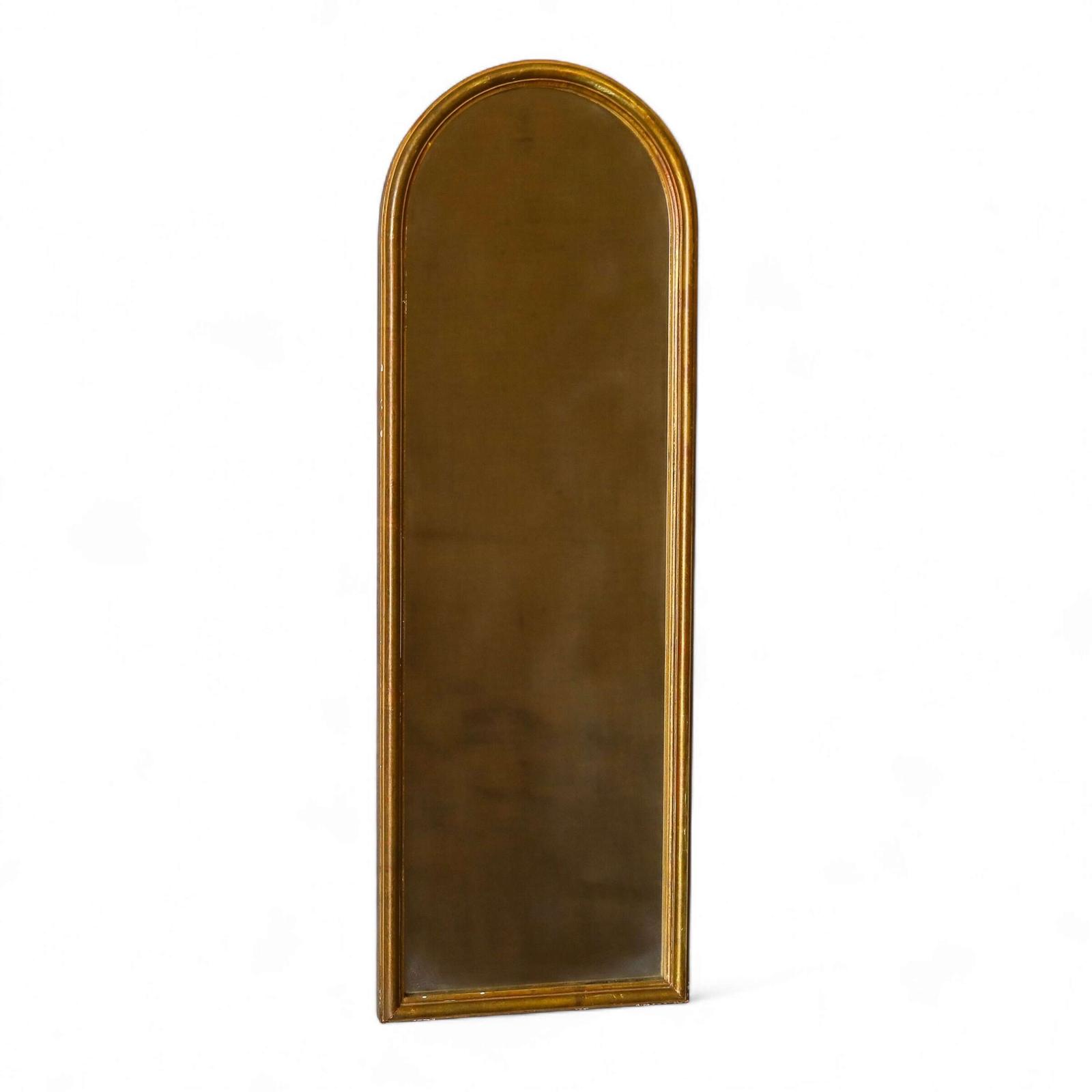 French Mid‑Century Arched Gilt Mirror, St. Gobain c.1950 - Elegant Narrow Proportions (1 of 9)