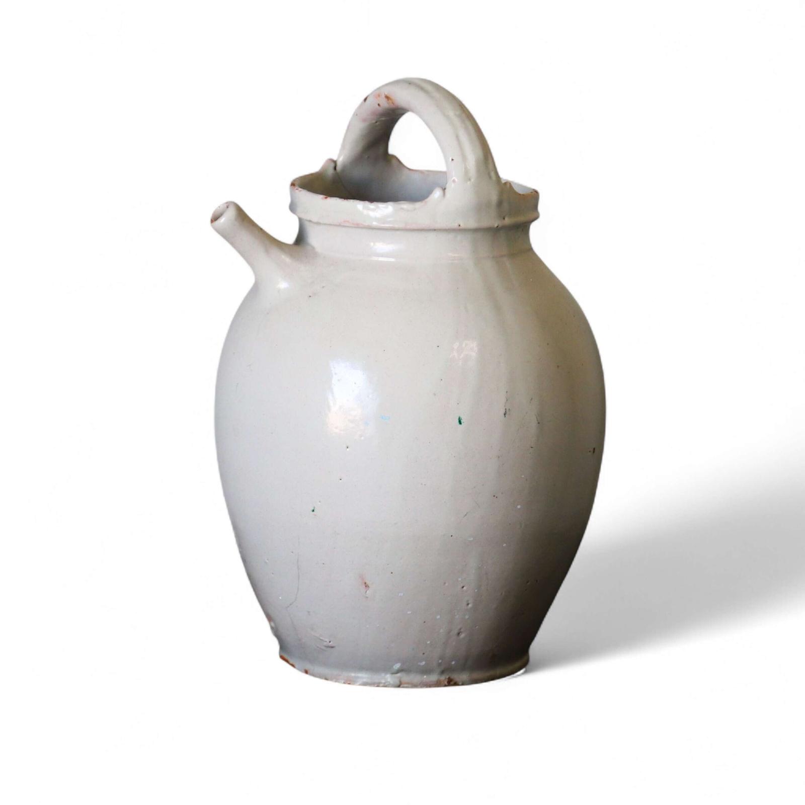 Late 19th Century Tin-Glazed Oil Jar - Dijon, France c.1880 (1 of 7)