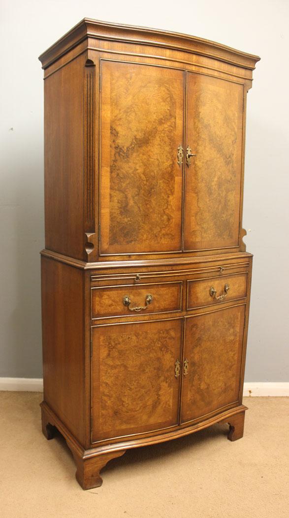 Burr Walnut Cocktail Drinks Cabinet 20th Century (1 of 15)