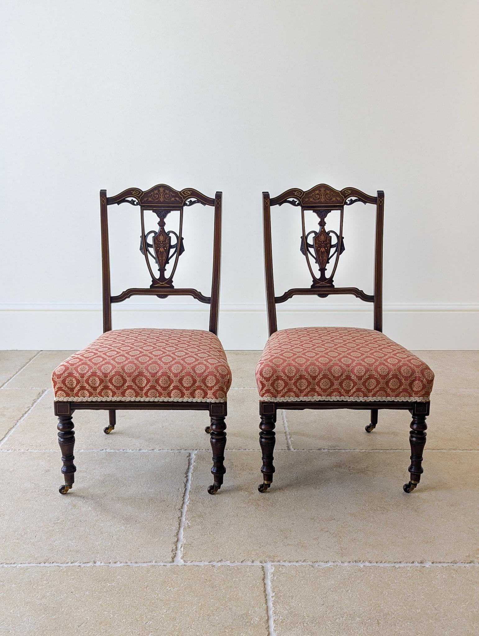 Pair of Antique Edwardian Sheraton Revival Mahogany Salon Chairs c.1905 (1 of 19) Pair of Antique Edwardian Sheraton Revival Mahogany Salon Chairs c.1905 (1 of 19)
