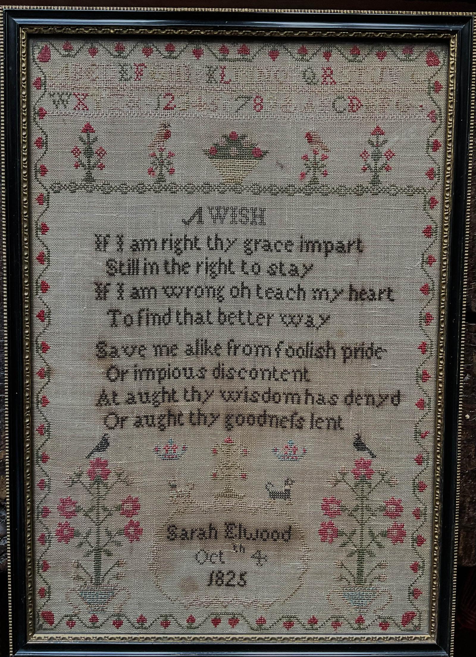 Georgian Sampler by Sarah Elwood 1825 (1 of 10)