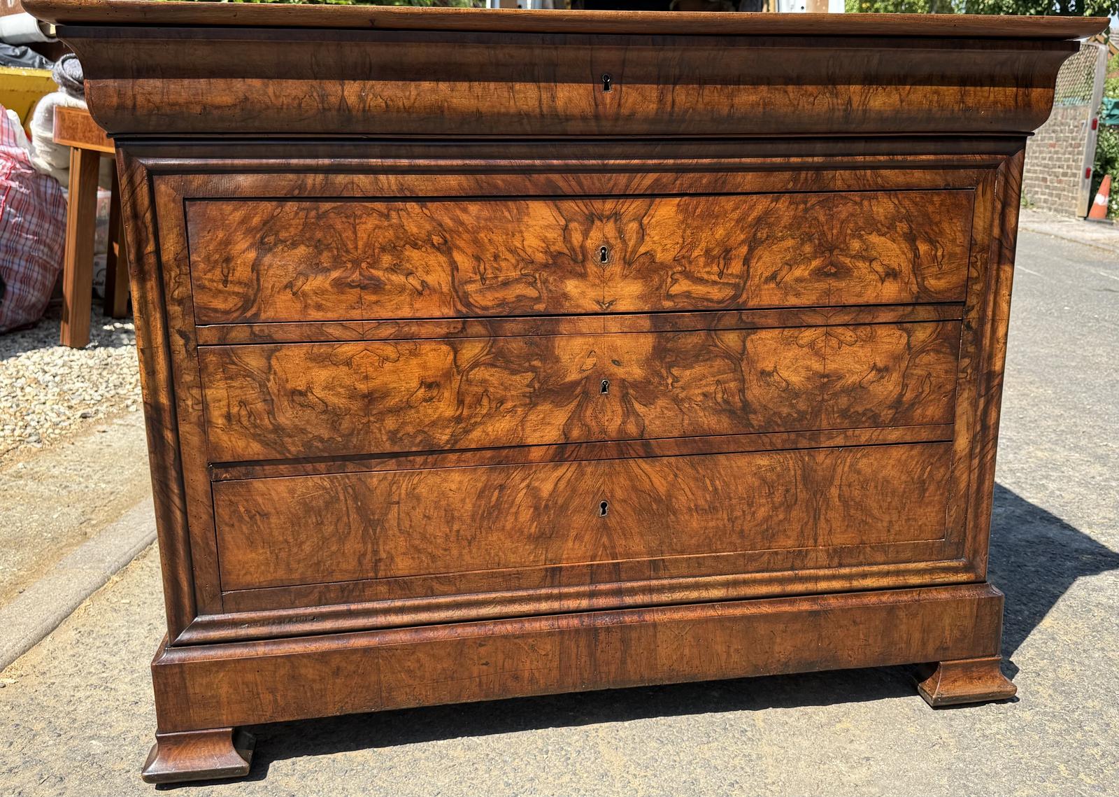 Louis Philippe Commode in Figured Walnut (1 of 5) Louis Philippe Commode in Figured Walnut (1 of 5)