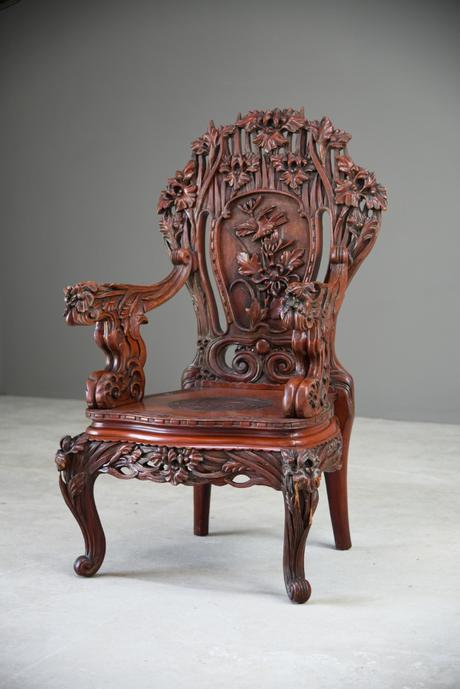 Large Japanese Carved Throne Chair (1 of 12) Large Japanese Carved Throne Chair (1 of 12)