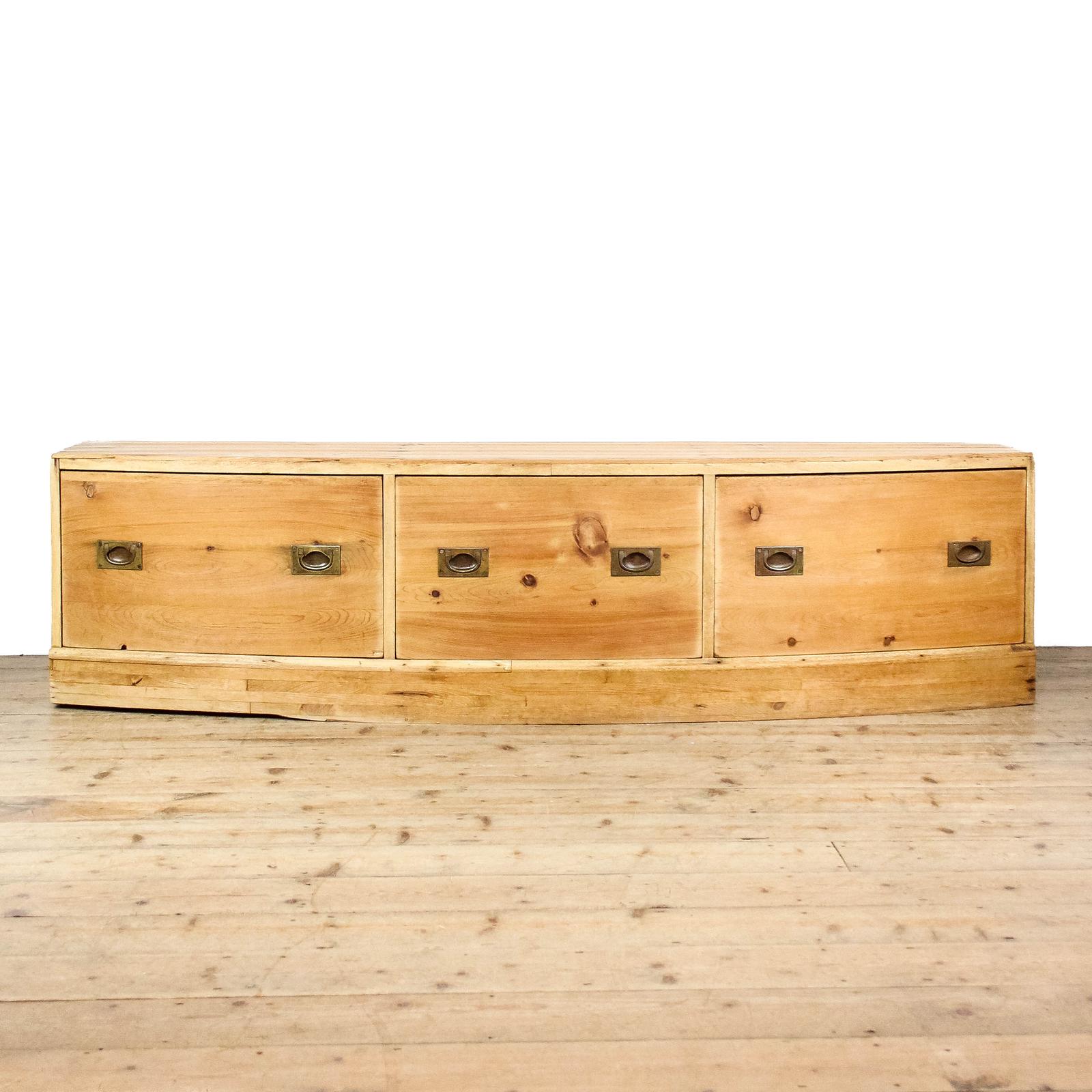 Antique Bow Front Window Seat Chest (1 of 9)