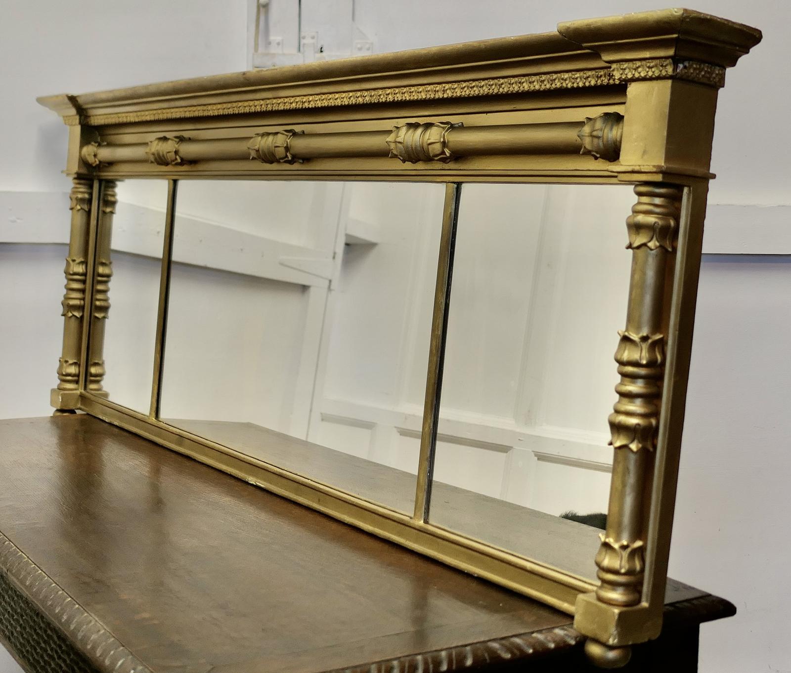 Regency Triple Plate Gilt Mirror or Over Mantle (1 of 6)