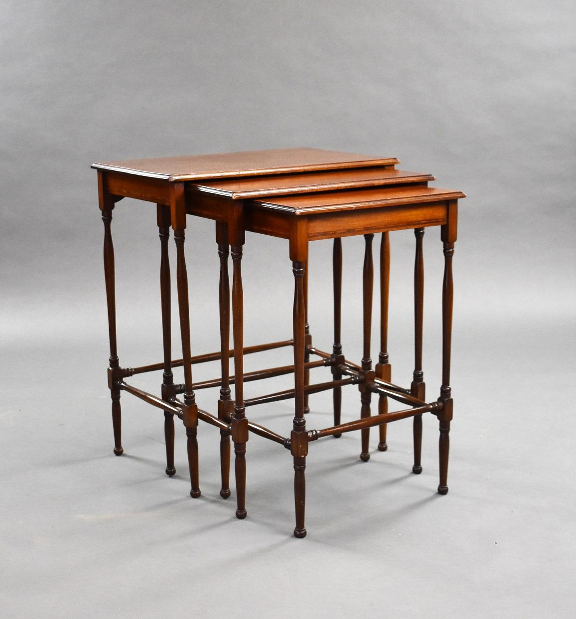 Edwardian Mahogany Nest of Three Tables (1 of 7)