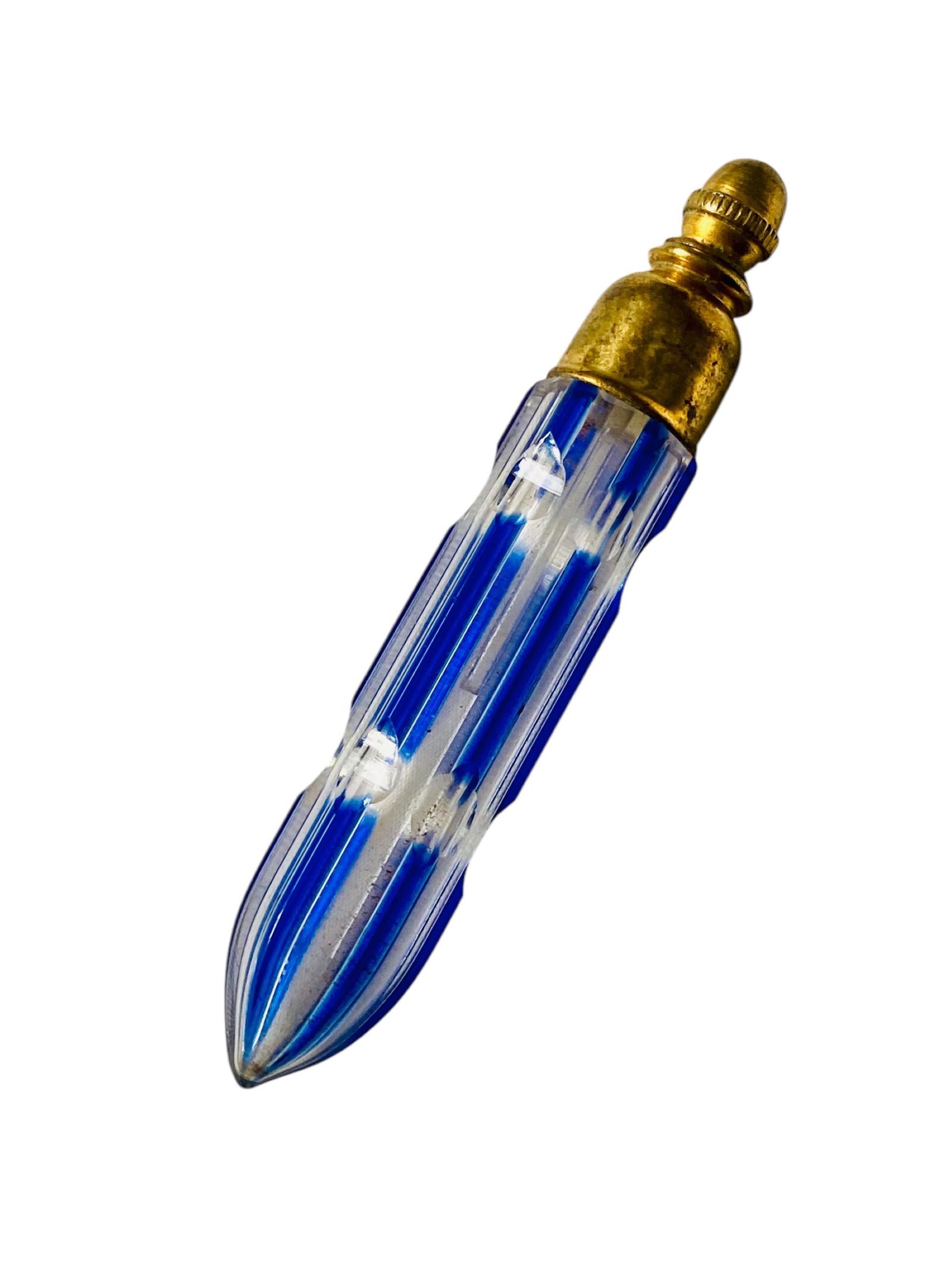 Art Deco 1920s Czech Perfume Scent Bottle Phial Bristol Blue Overlay Glass (1 of 7) Art Deco 1920s Czech Perfume Scent Bottle Phial Bristol Blue Overlay Glass (1 of 7)