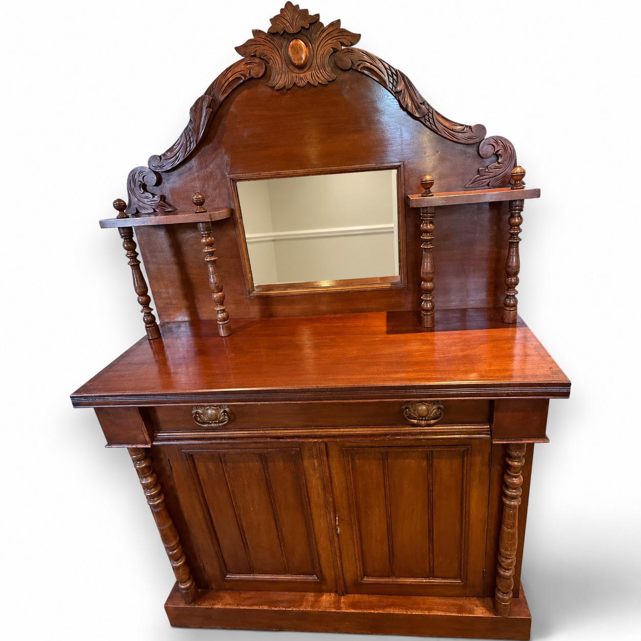 Victorian Mahogany Chiffonier Sideboard with Carved Mirrored Back (1 of 11) Victorian Mahogany Chiffonier Sideboard with Carved Mirrored Back (1 of 11)