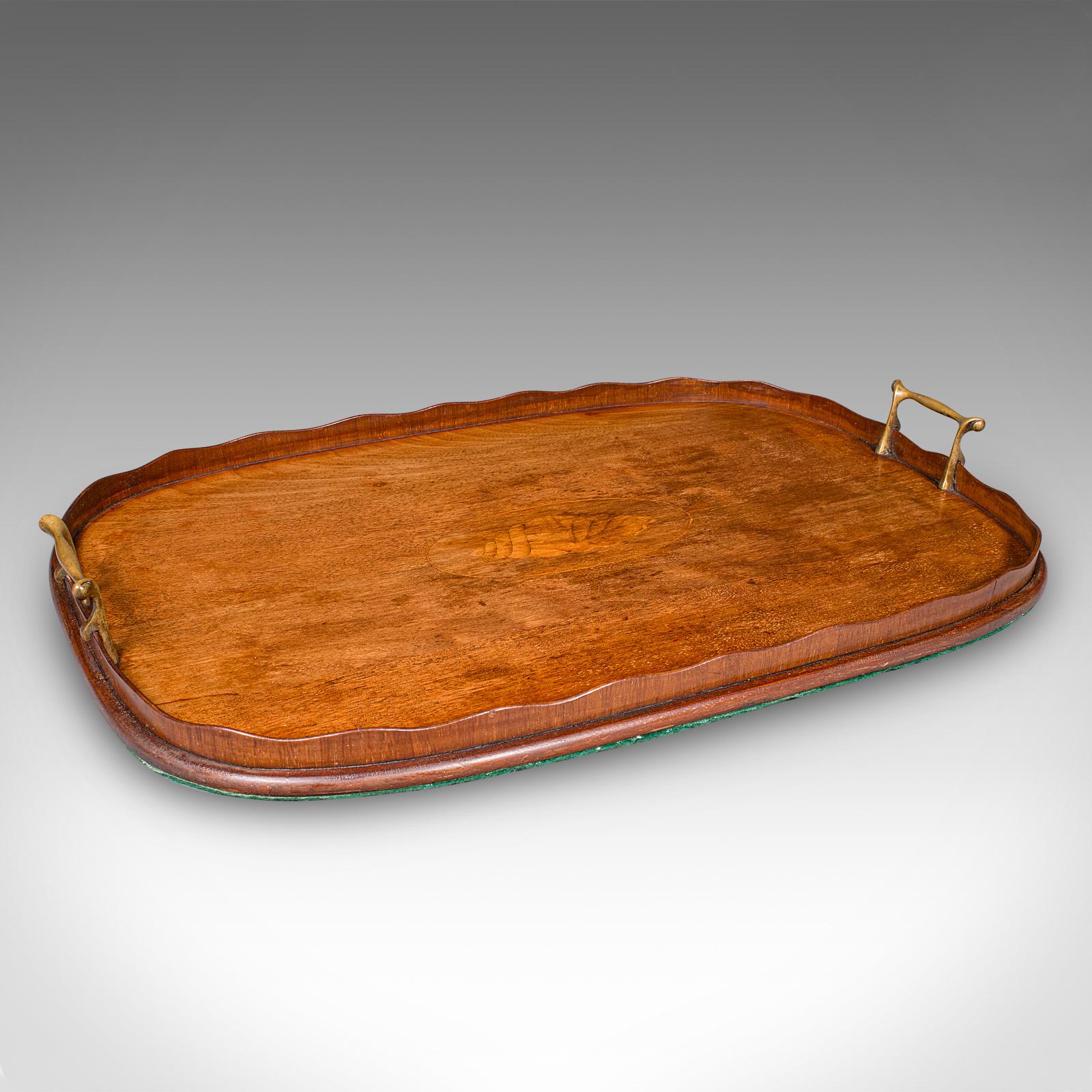Antique Afternoon Tea Tray, English Walnut, Satinwood Serving Platter - Edwardian (1 of 10)